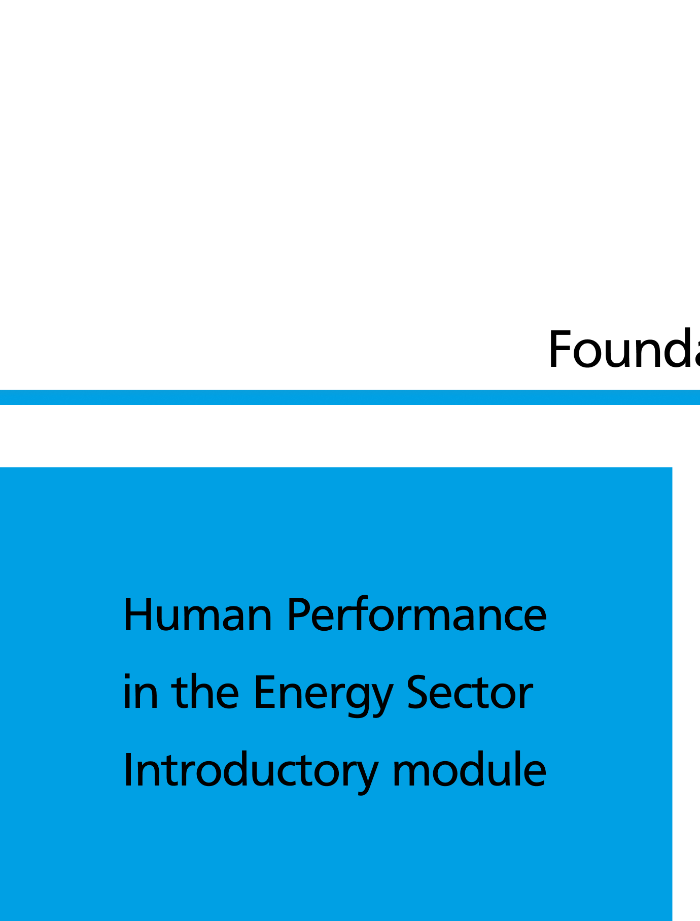 Human Performance in the Energy Sector Introductory module