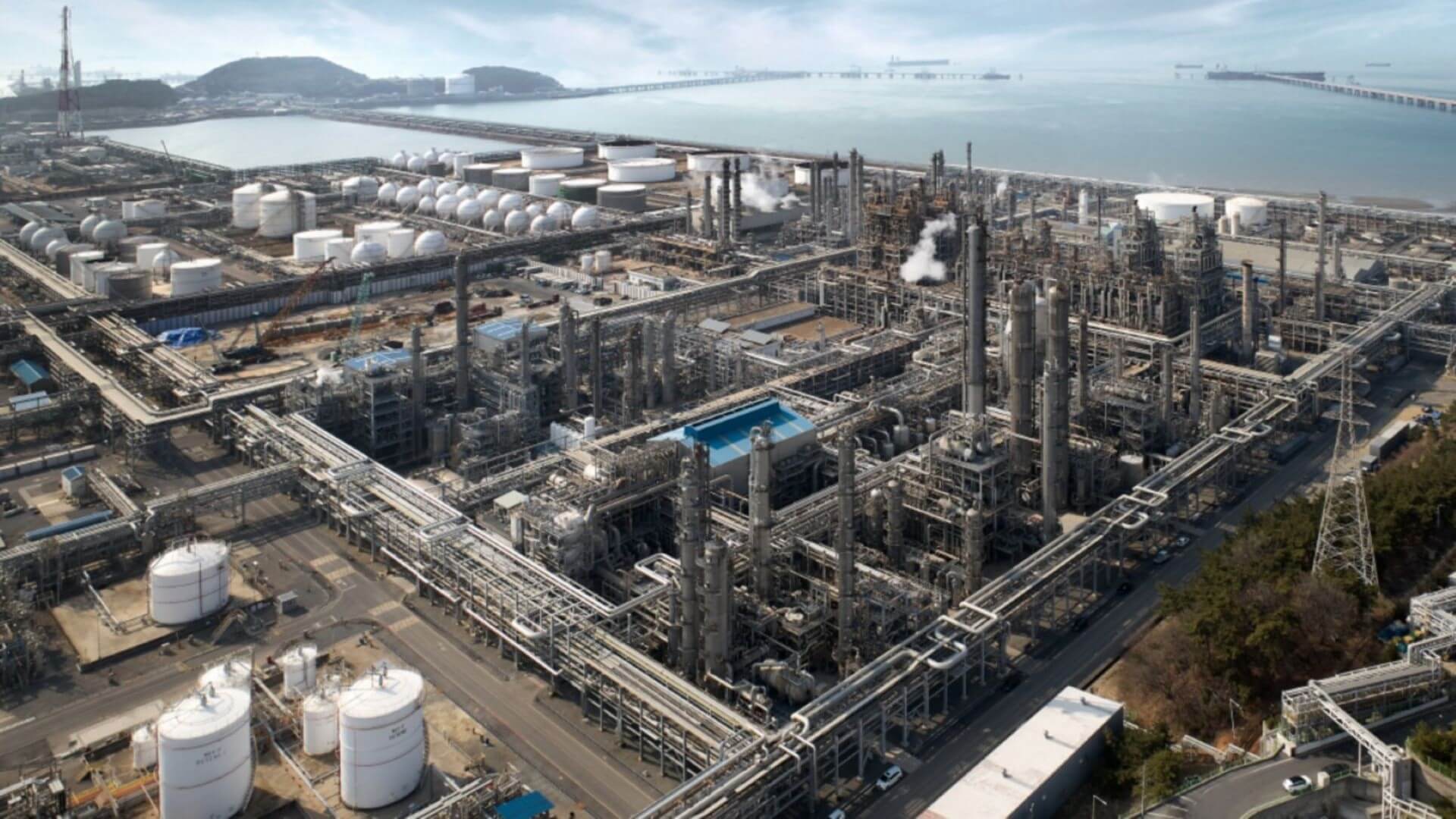 Aerial view of chemical complex