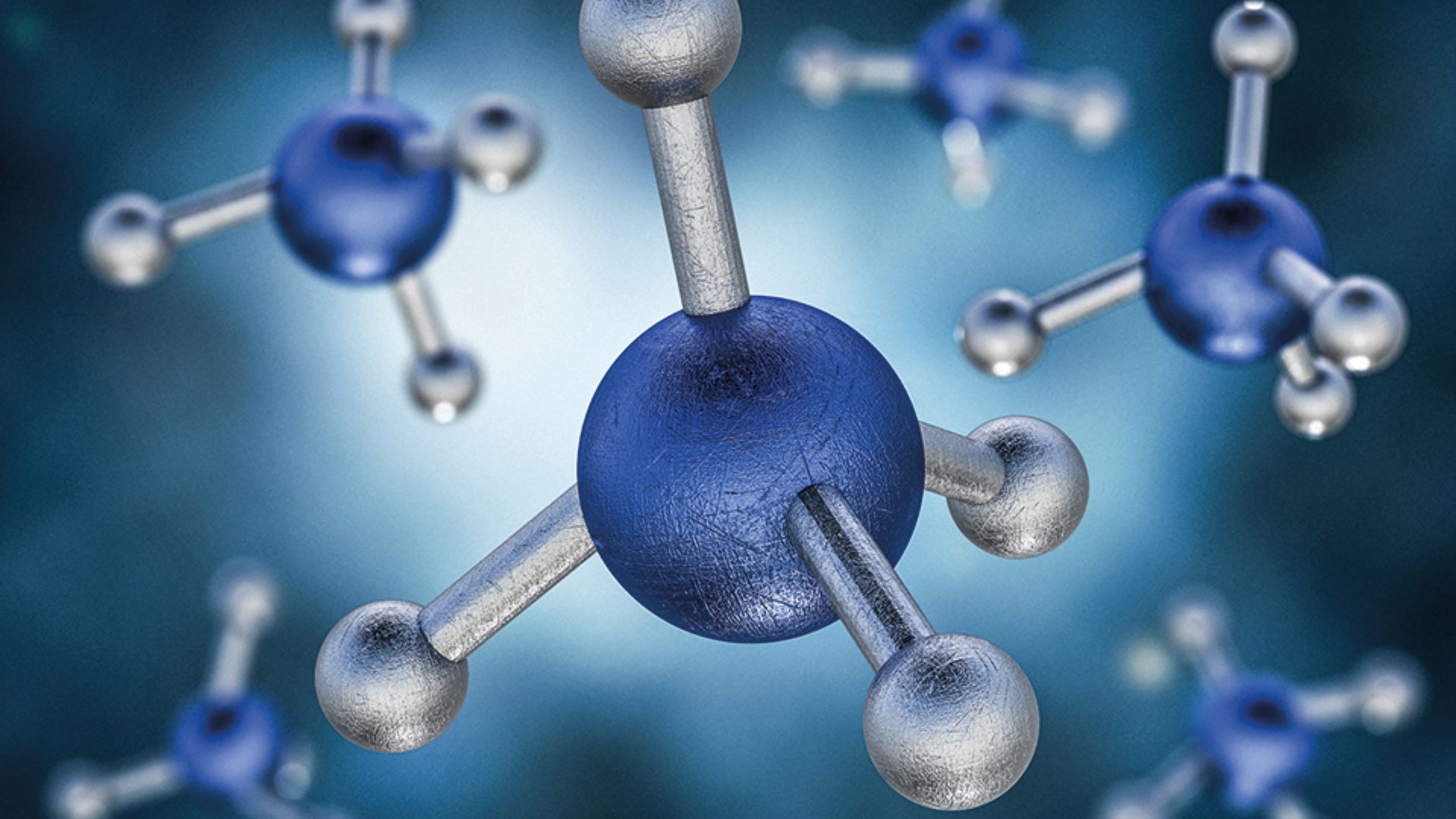 graphic of methane molecules floating in air