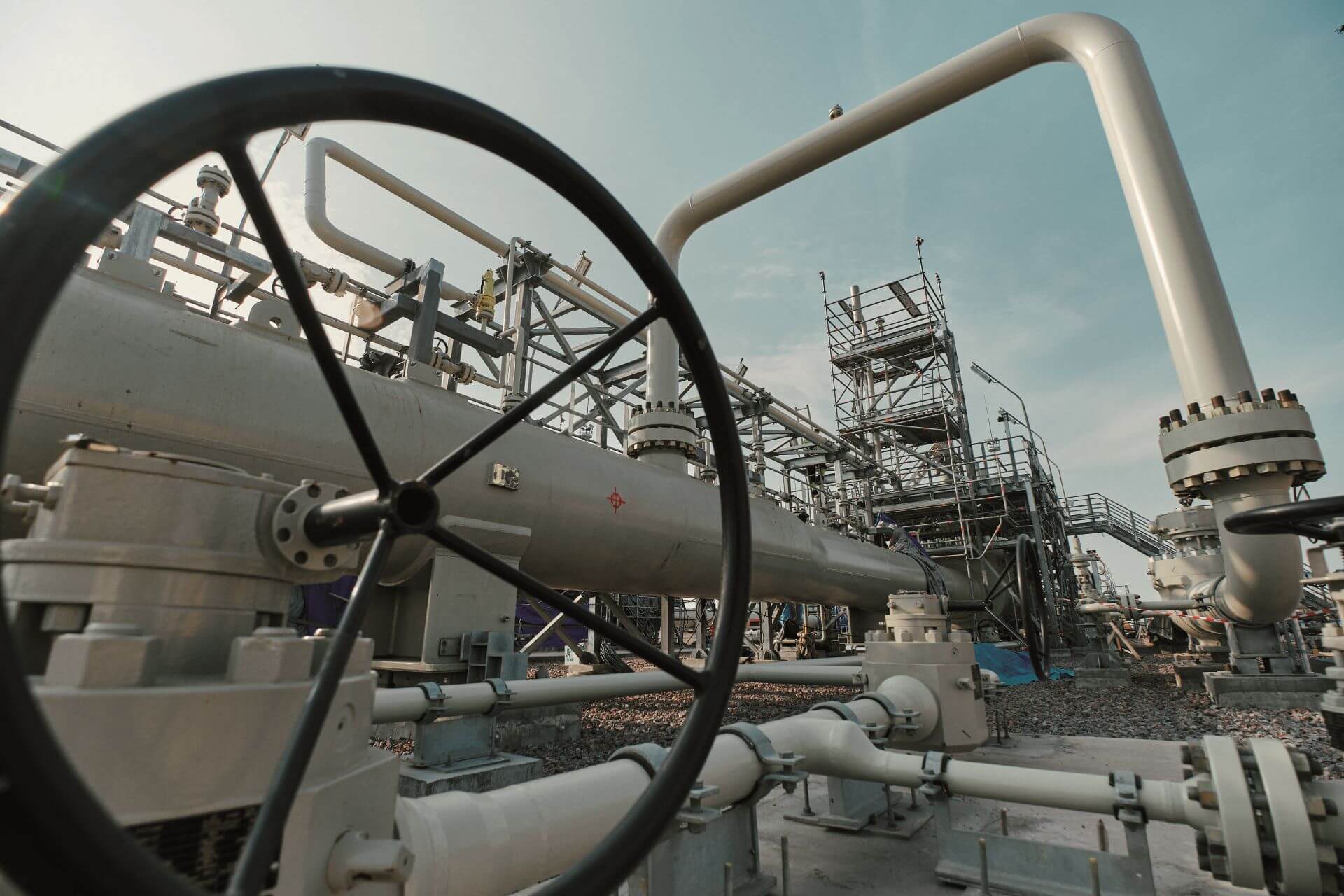 close up of pipeline installation at Nord Stream facility