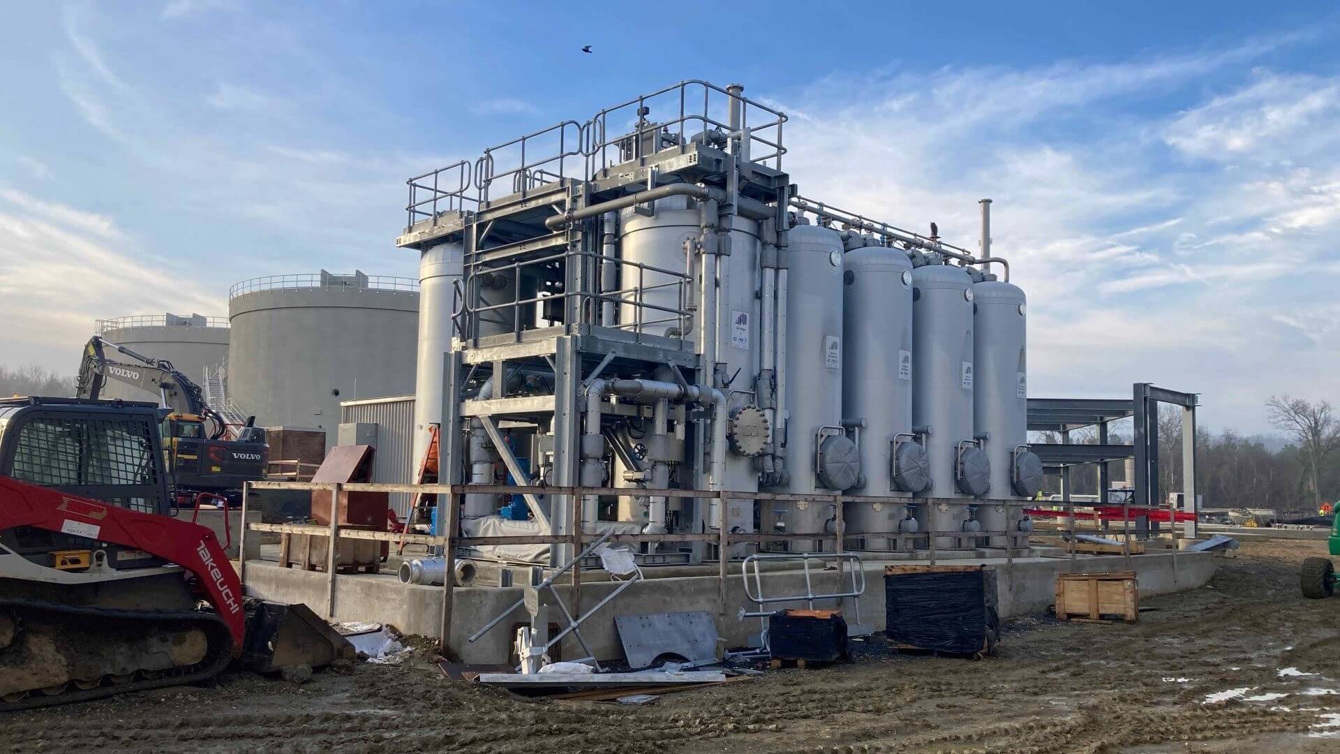 Close up of thermal hydrolysis installation at WSSC’s Piscataway bioenergy project site in Maryland, US