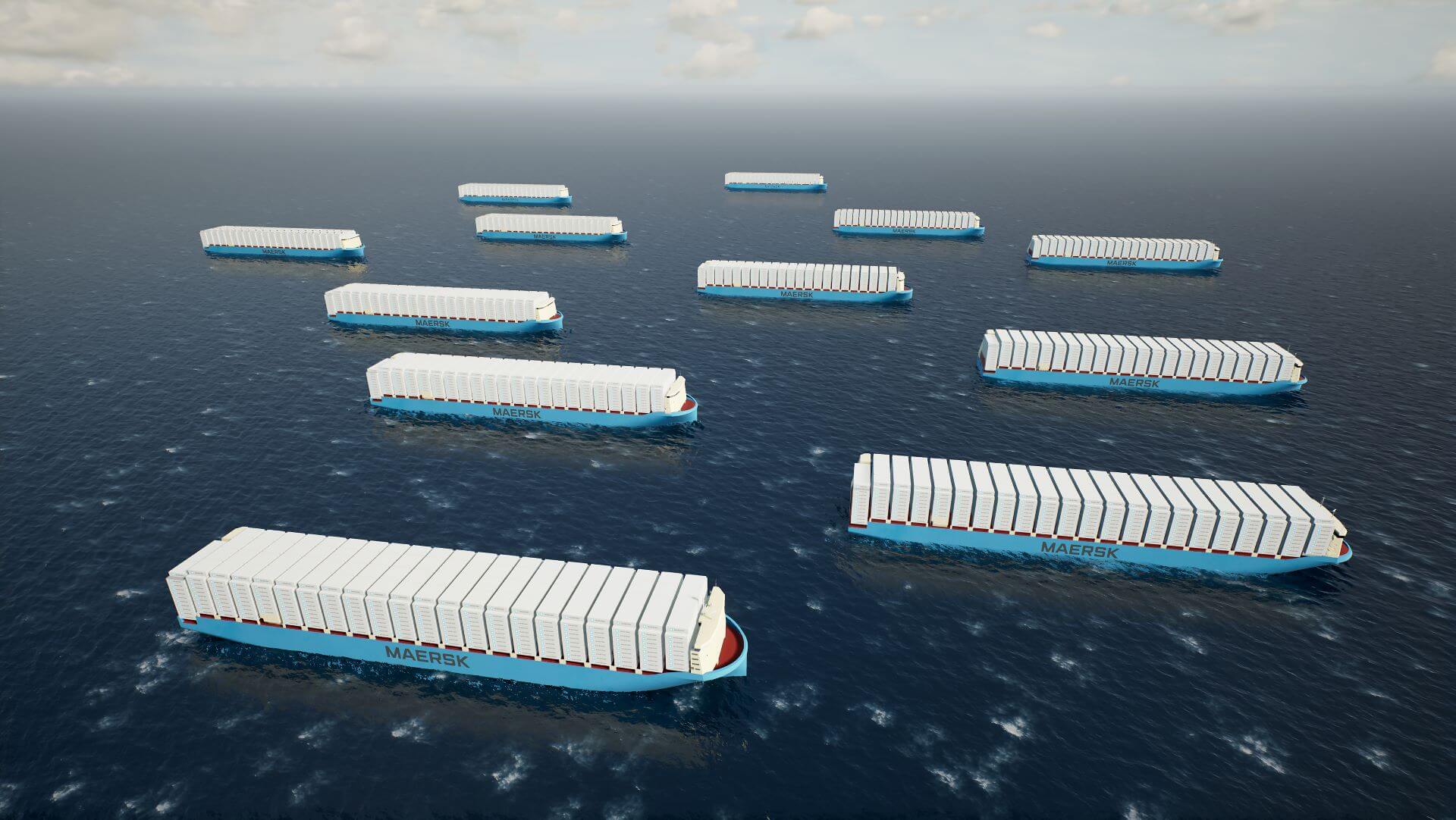 Artist's impression of Maersk's first 12 green container vessels currently on order