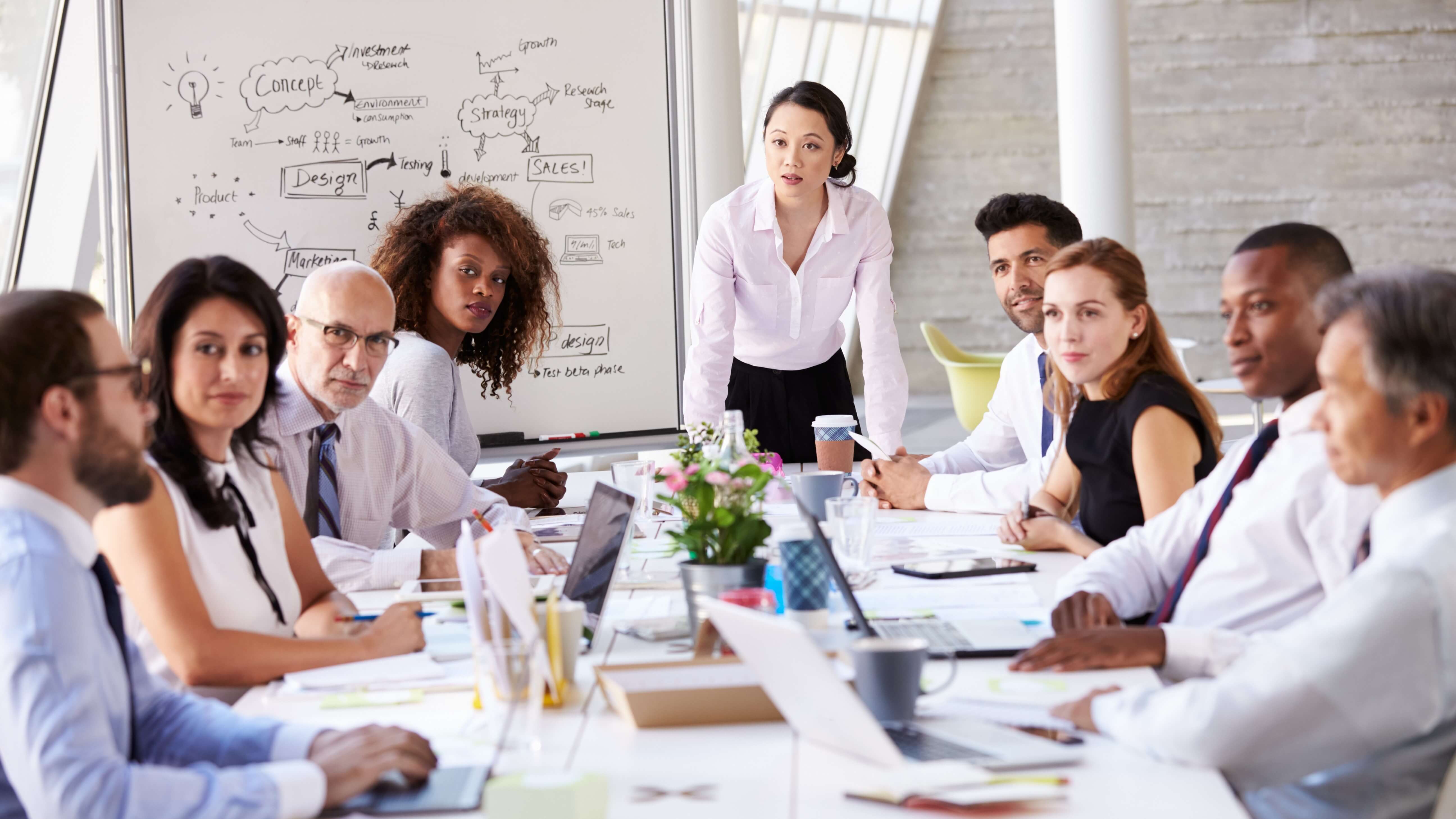 Business meeting led by a woman