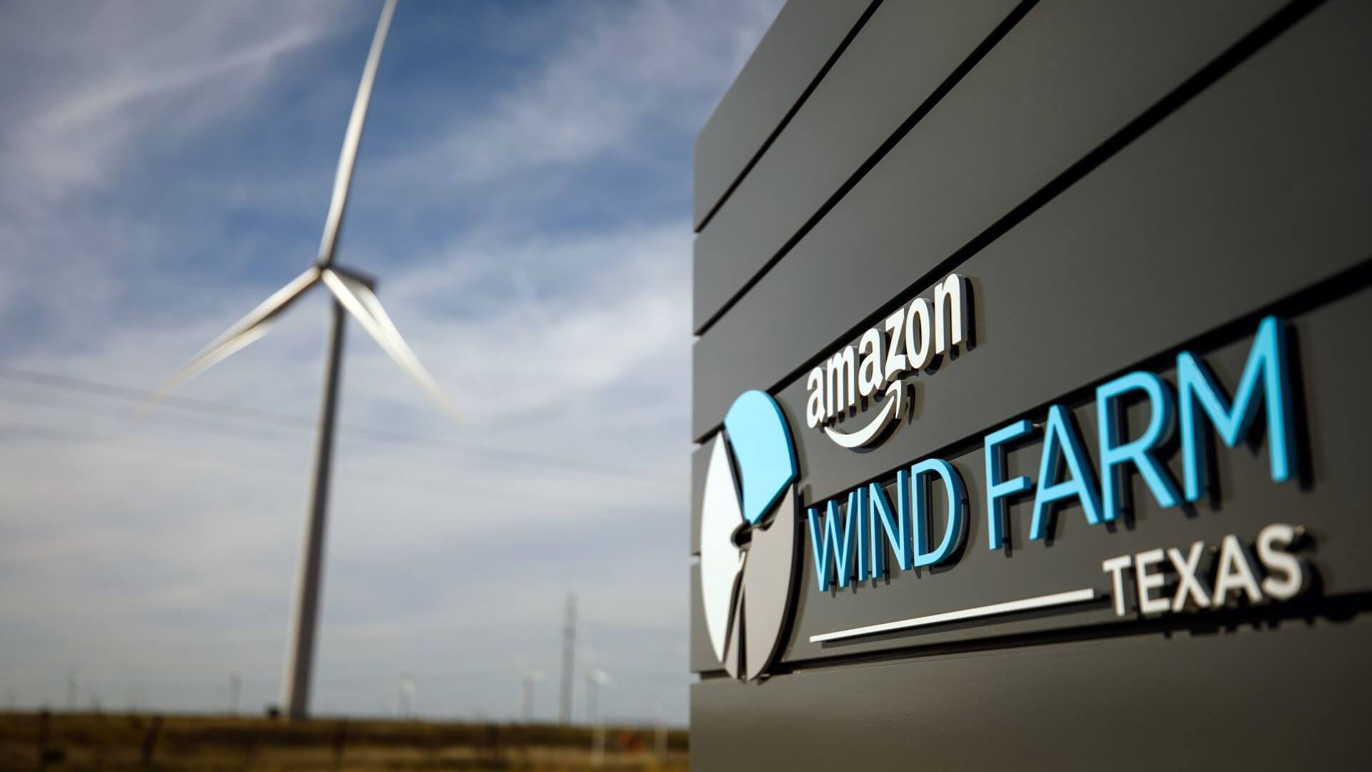 An Amazon wind farm in Texas, US