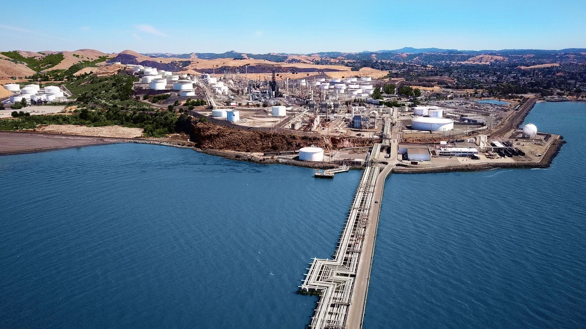 Ariel view of the San Francisco Refinery in Rodeo, California
