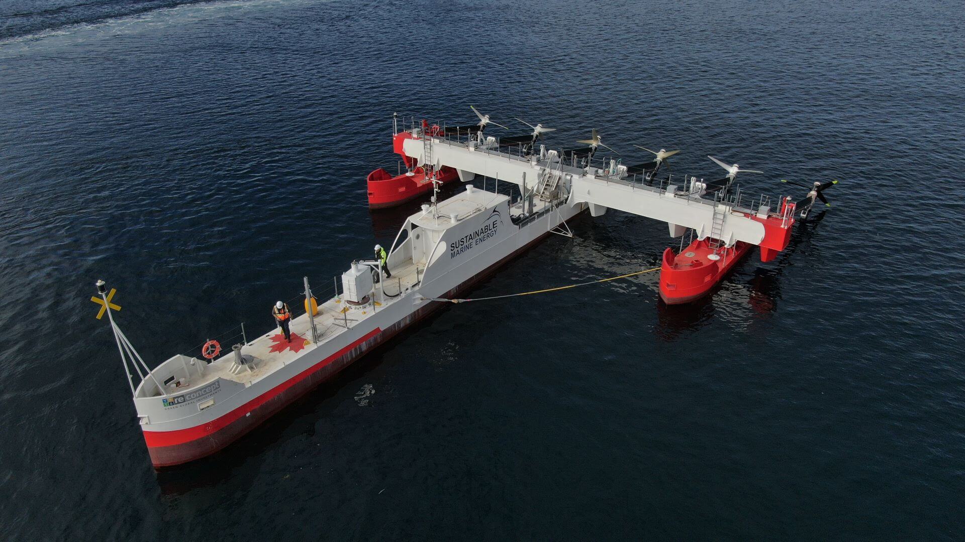 Sustainable Marine's technology floating in the sea
