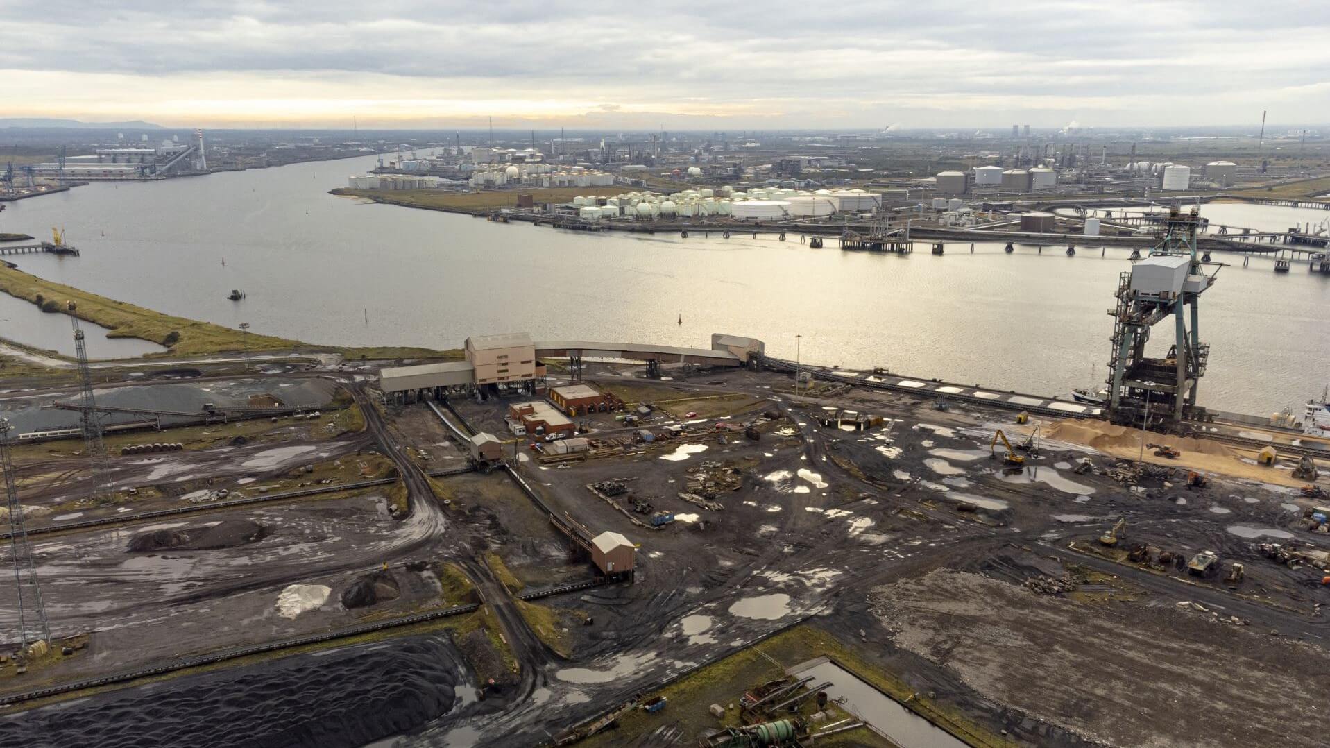Aerial view of industrial Teesside