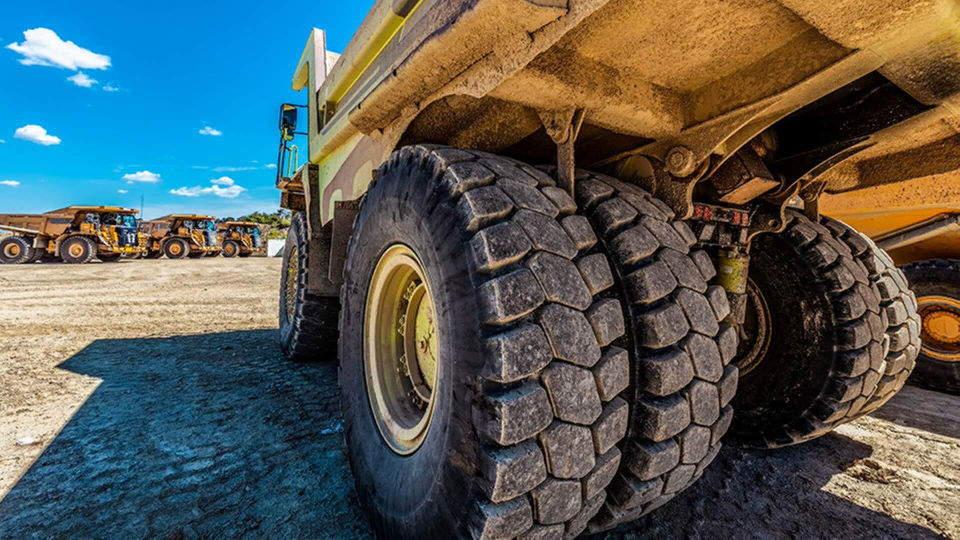 Close up of off-road vehicle tyre