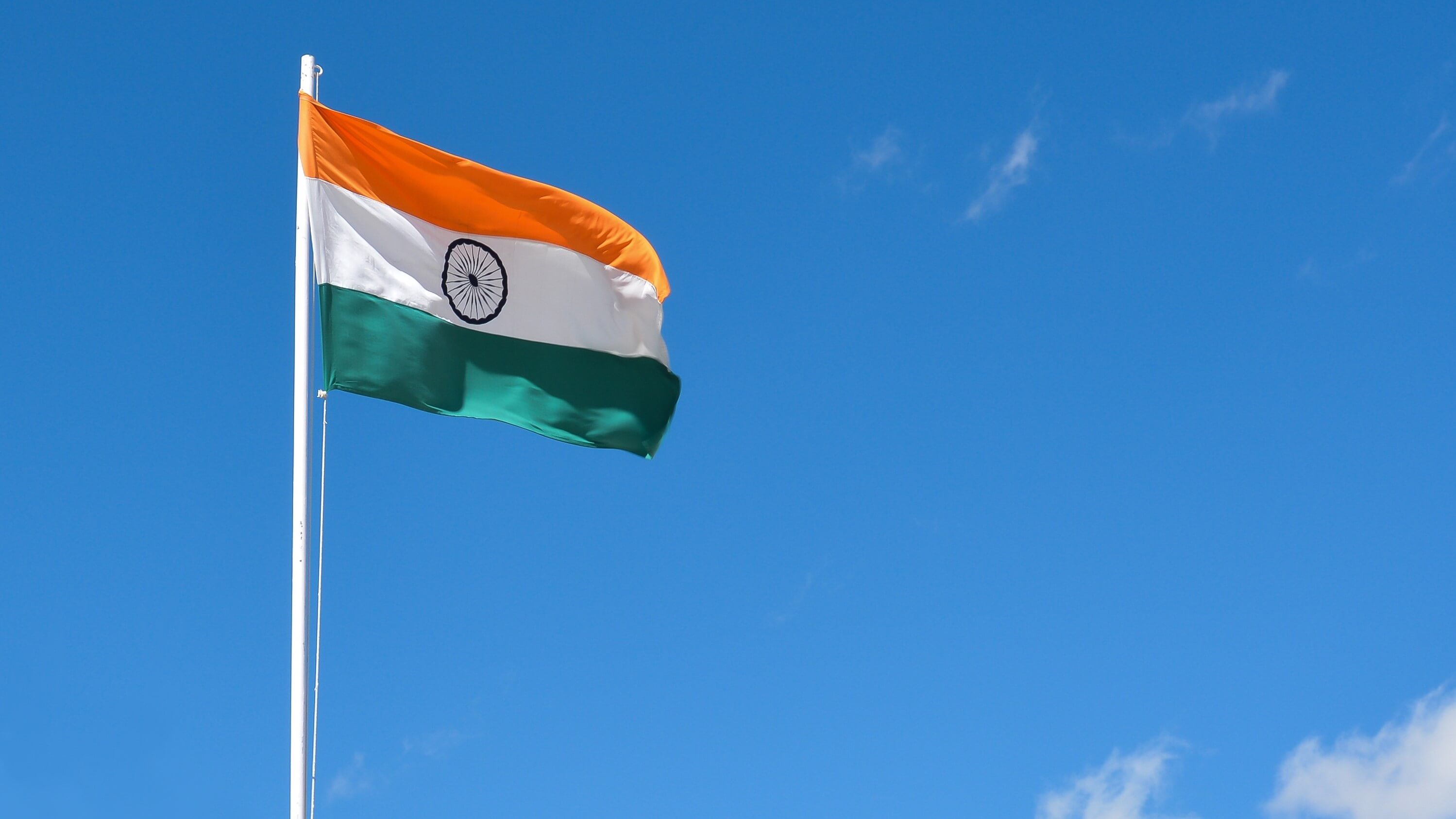 Indian flag flying