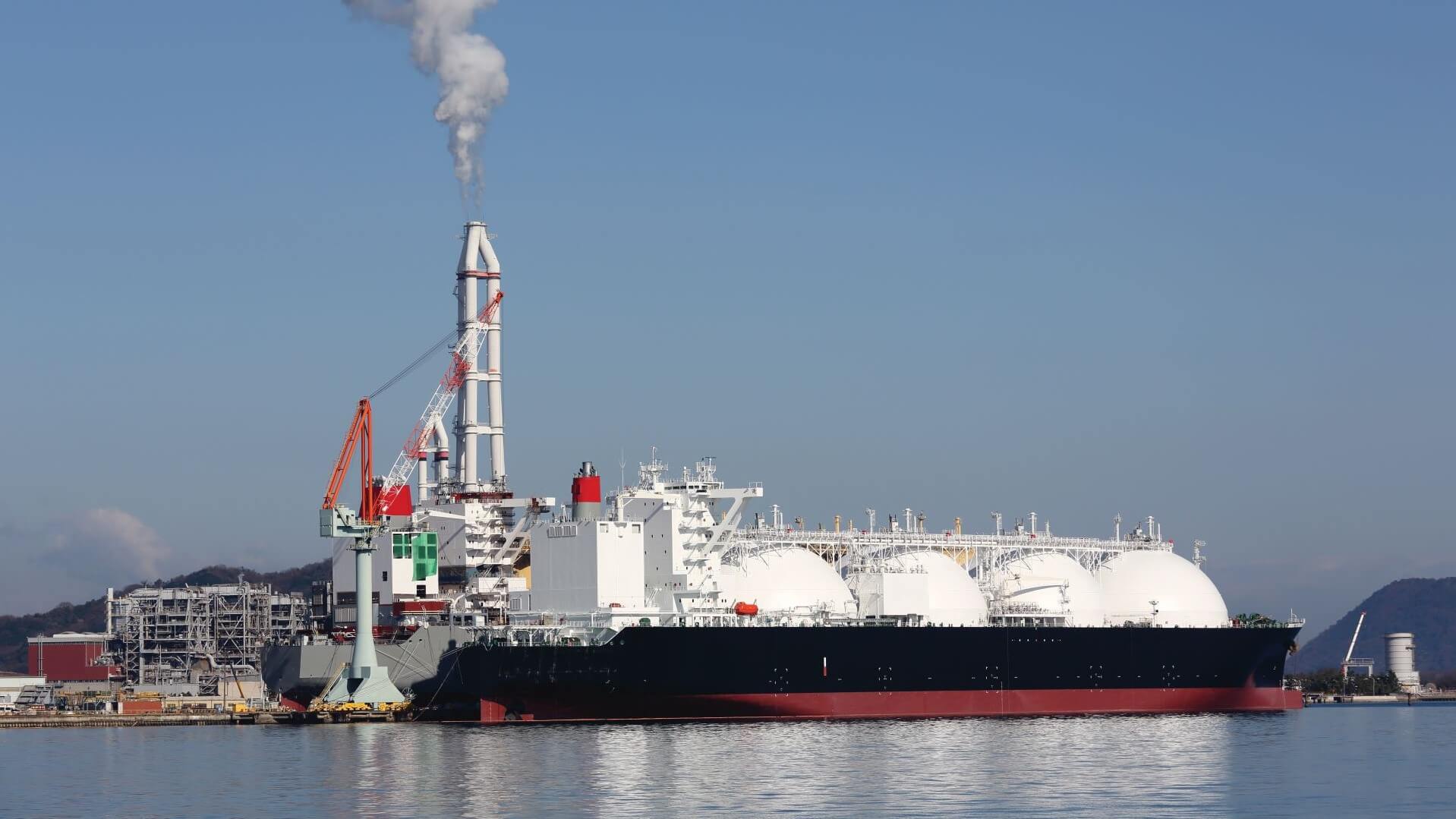 LNG vessel at a terminal