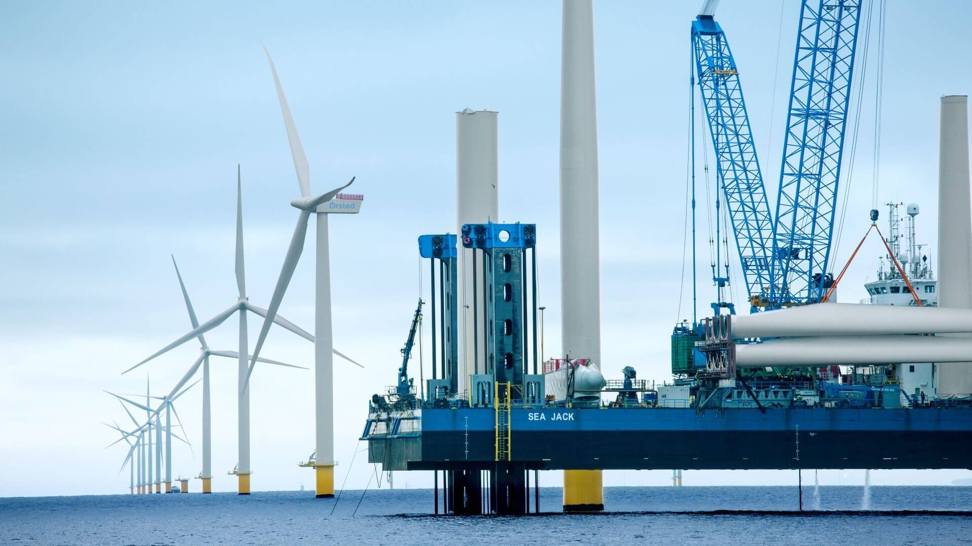 Offshore wind farm under construction