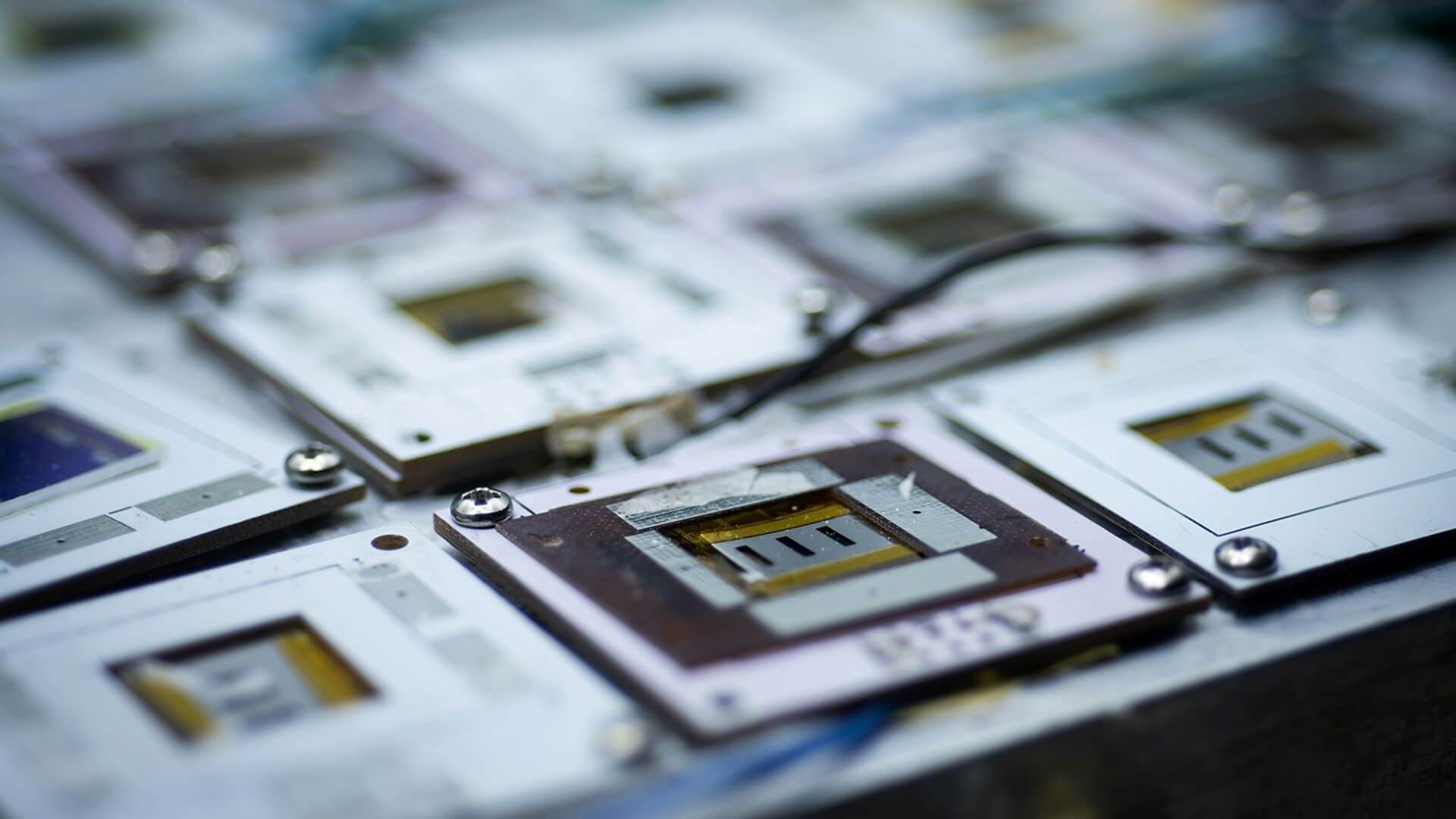 Close up of a perovskite solar cell