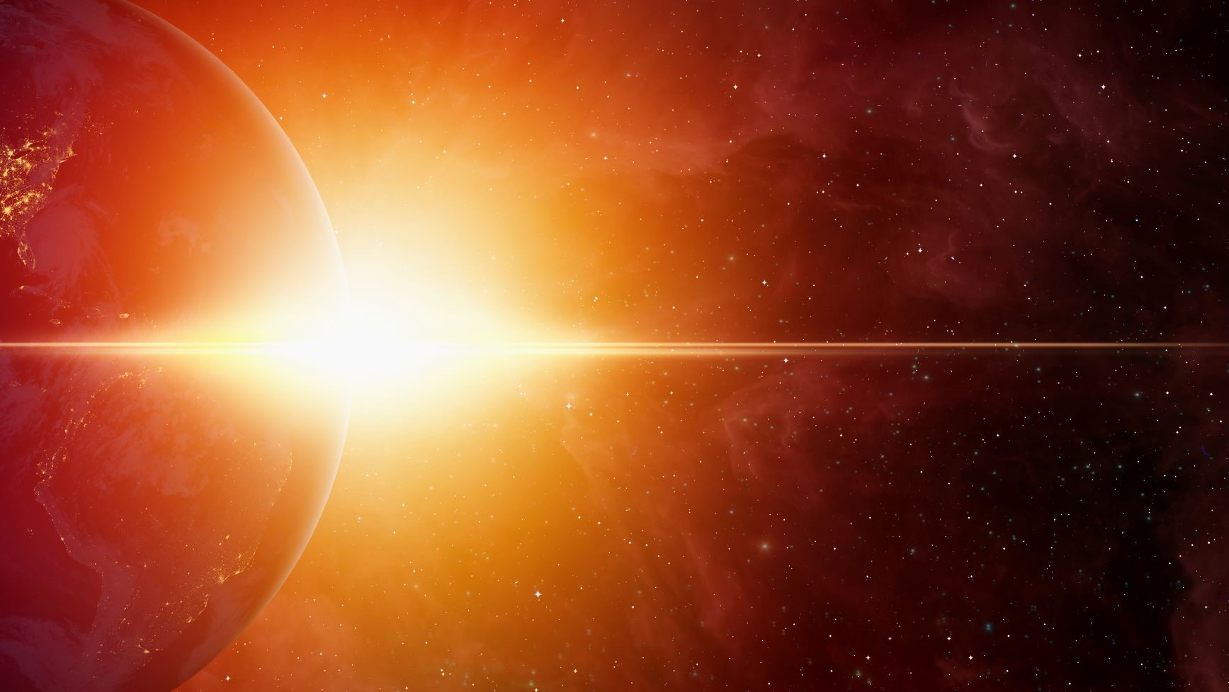 Sun and Earth in space