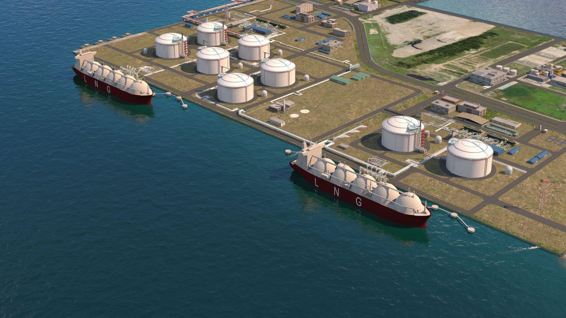 Illustration of planned Taichung LNG import terminal expansion
