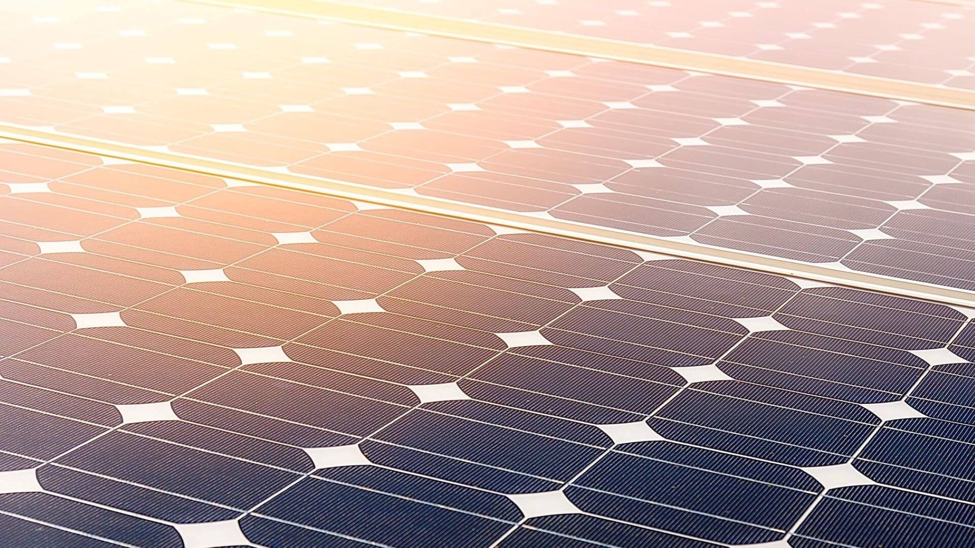 Close up of solar PV panel