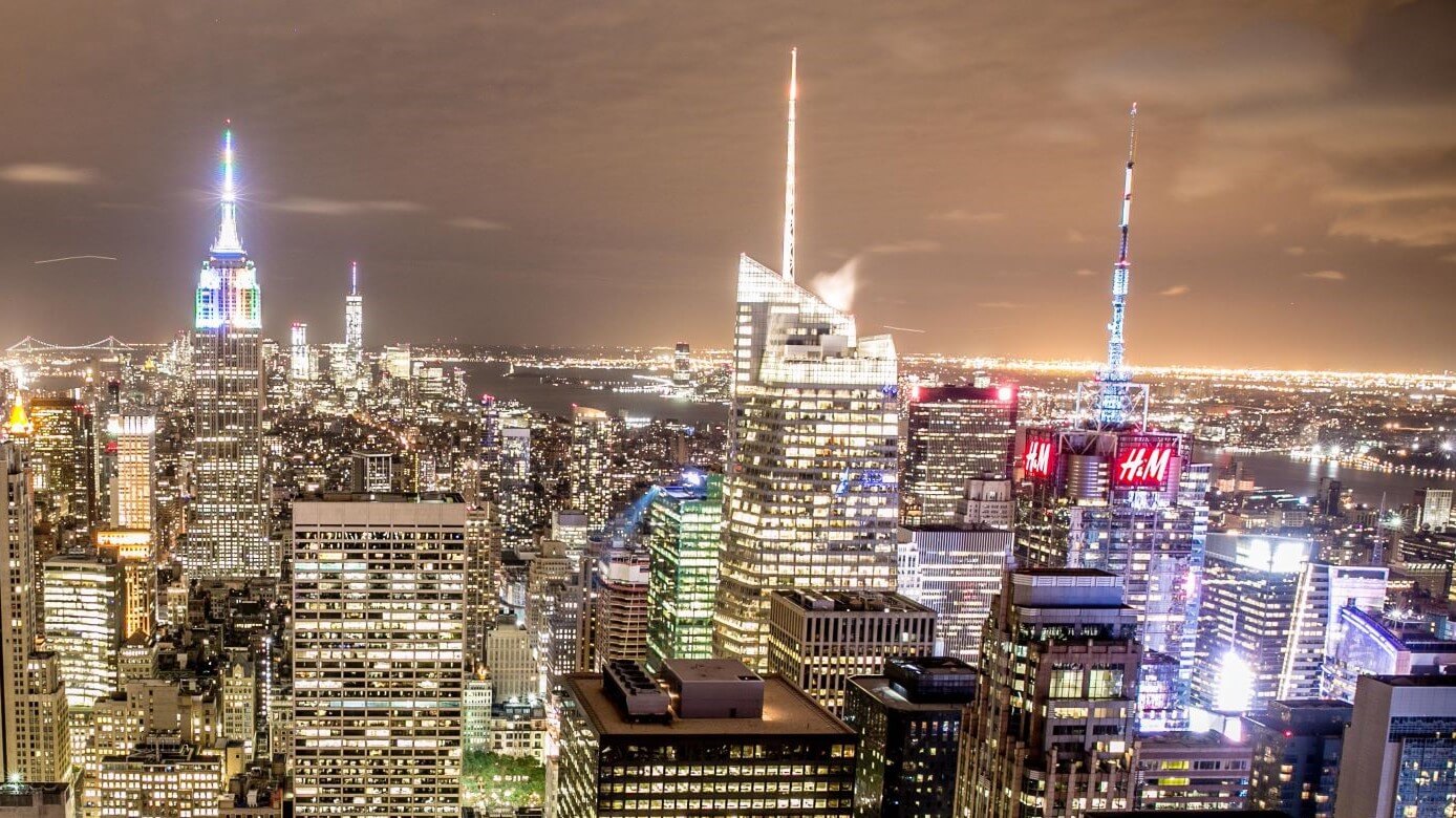 New York City skyline at night