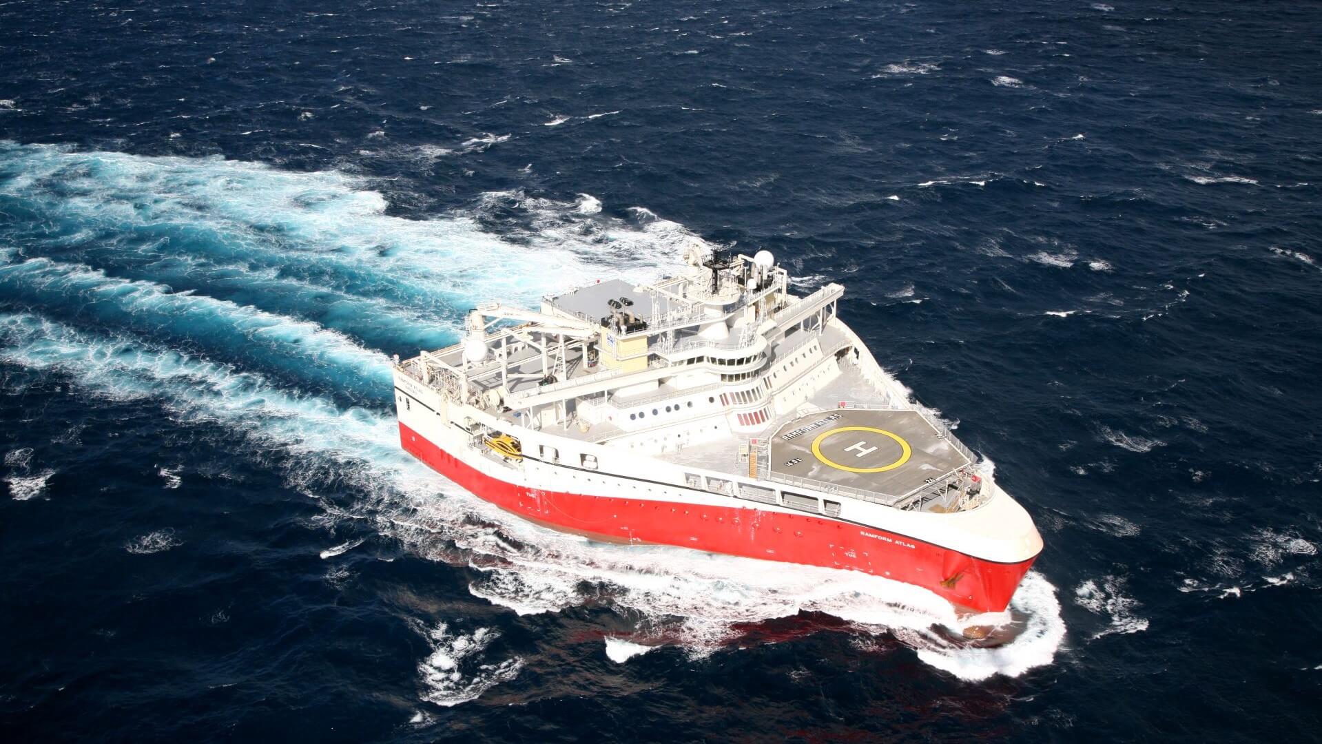 Seismic vessel at sea