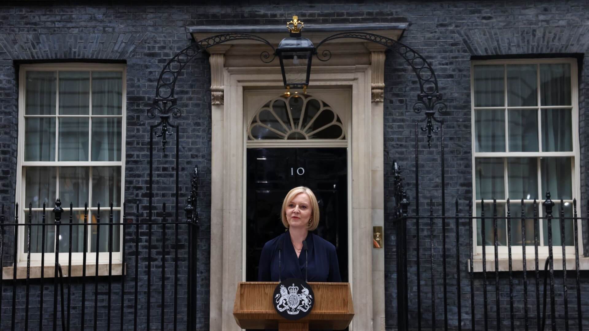 UK Prime Minister Liz Truss outside No 10 Downing Street