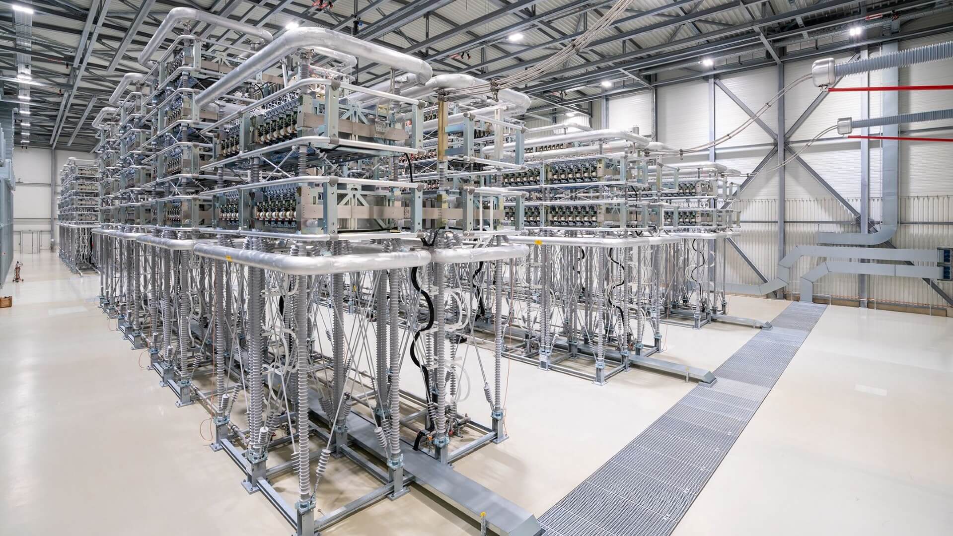 Huge warehouse housing coverter hall for NeuConnect interconnector