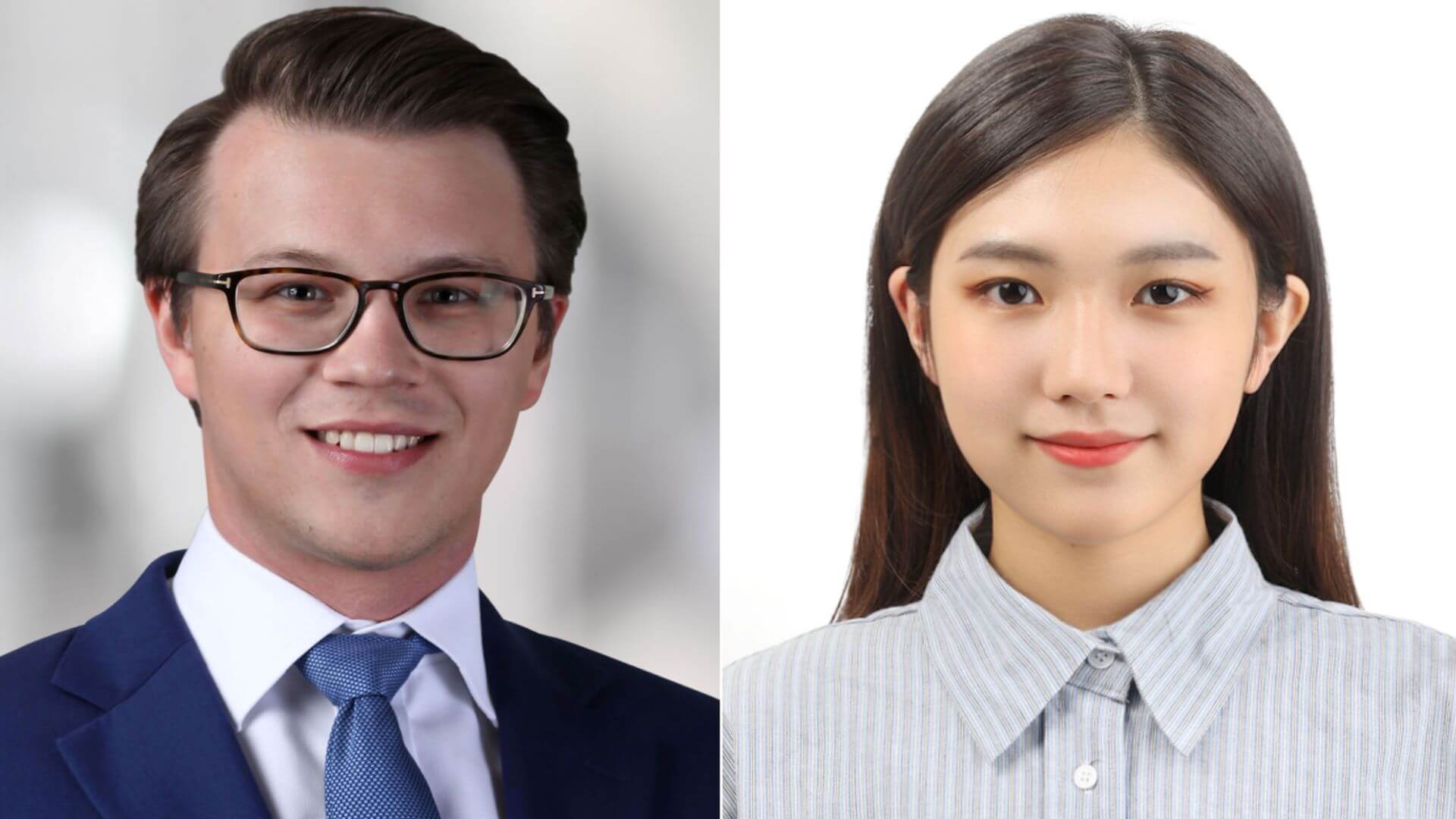 Head and shoulders photos of Piotr Konopka on left and Hanhee Yoon on right