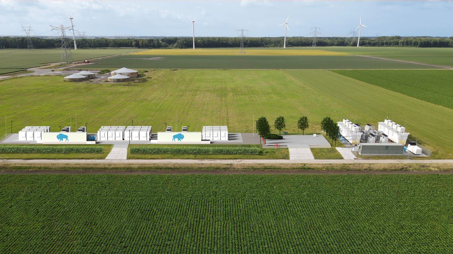 Aerial view of the battery site