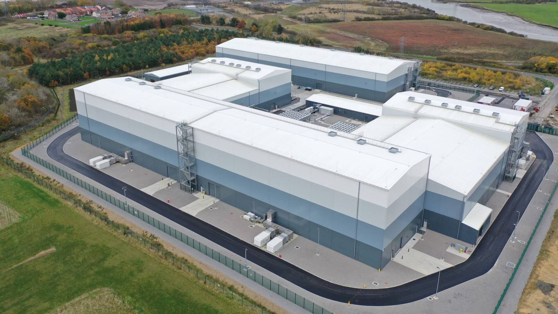 Aerial view of a converter station