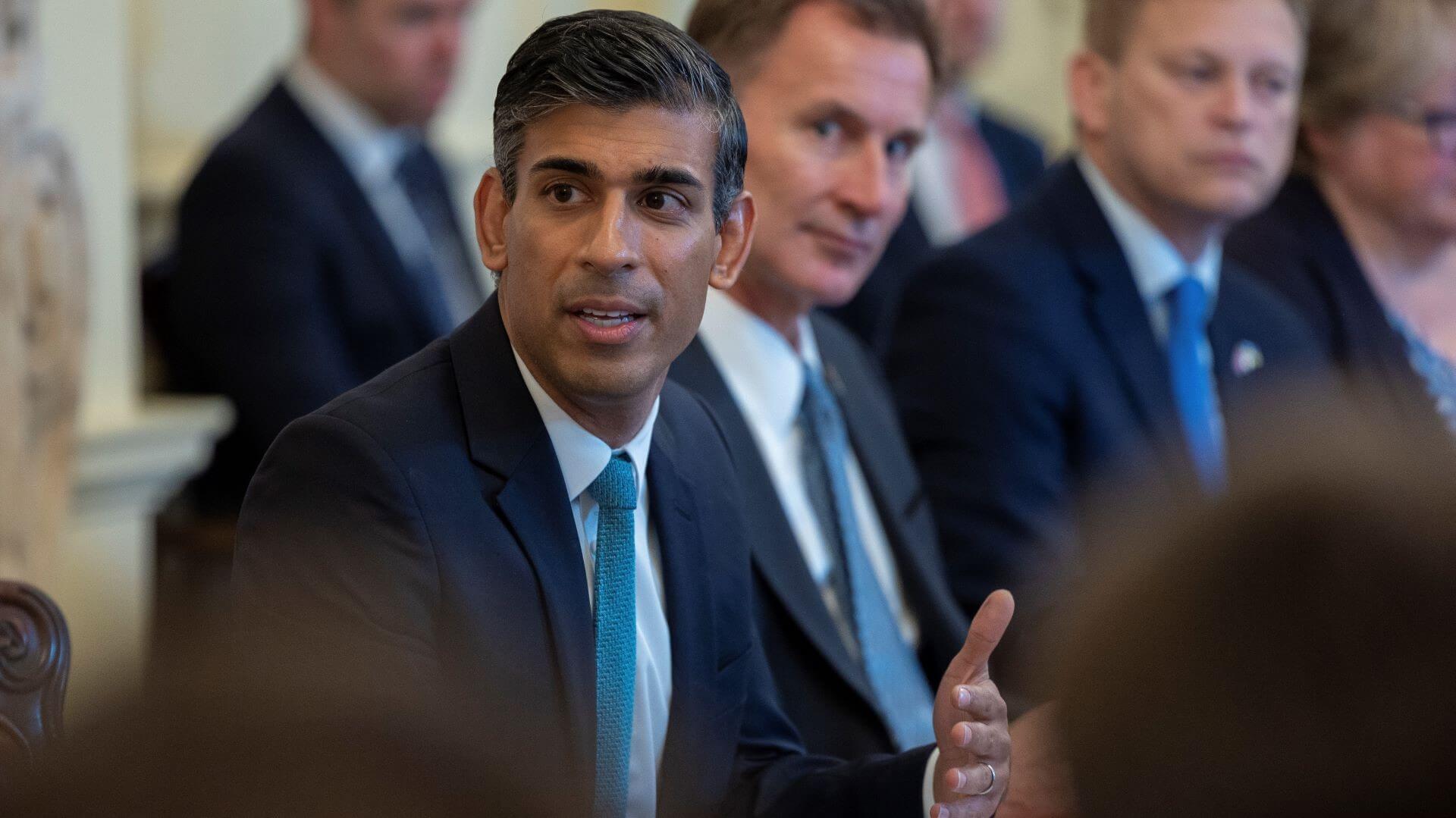 UK Prime Minister Rishi Sunak at his first Cabinet meeting