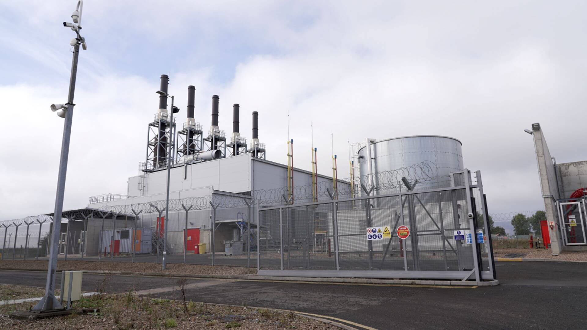 Exterior view of gas peaking plant at Brigg, Lincolnshire