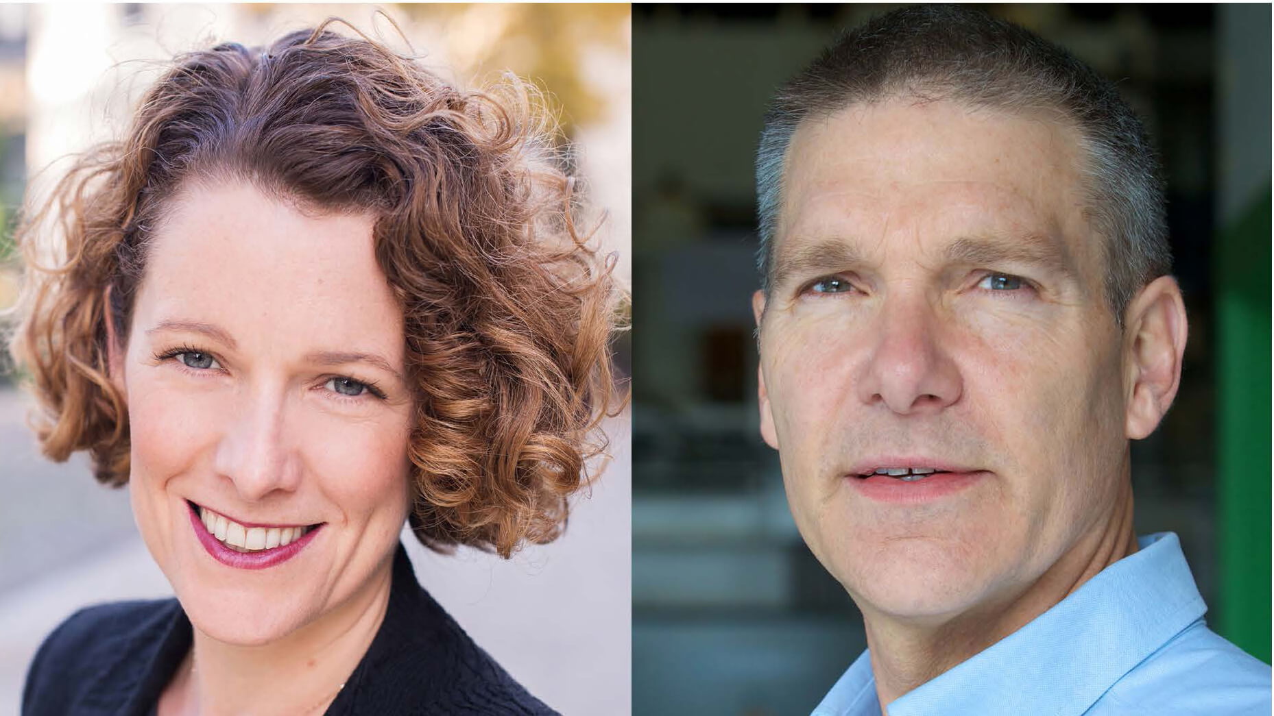 Head and shoulders photos of Kirsty Gogan and Eric Ingersoll