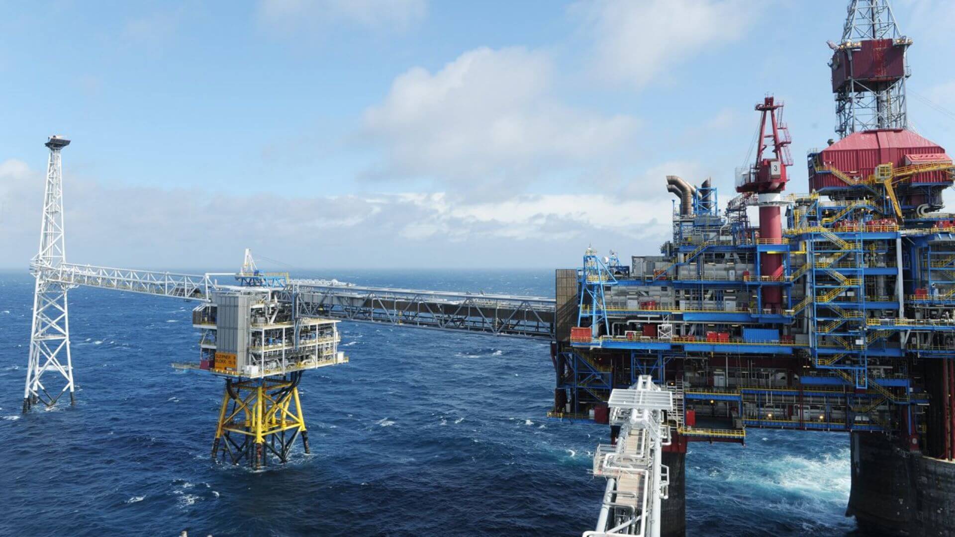 Sleipner oil and gas facilities at sea