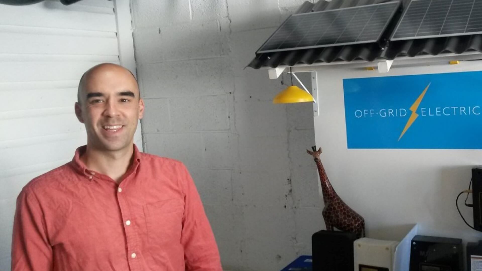 Head and shoulders pic of Claudio Vergara, Zola Electric in front of equipment