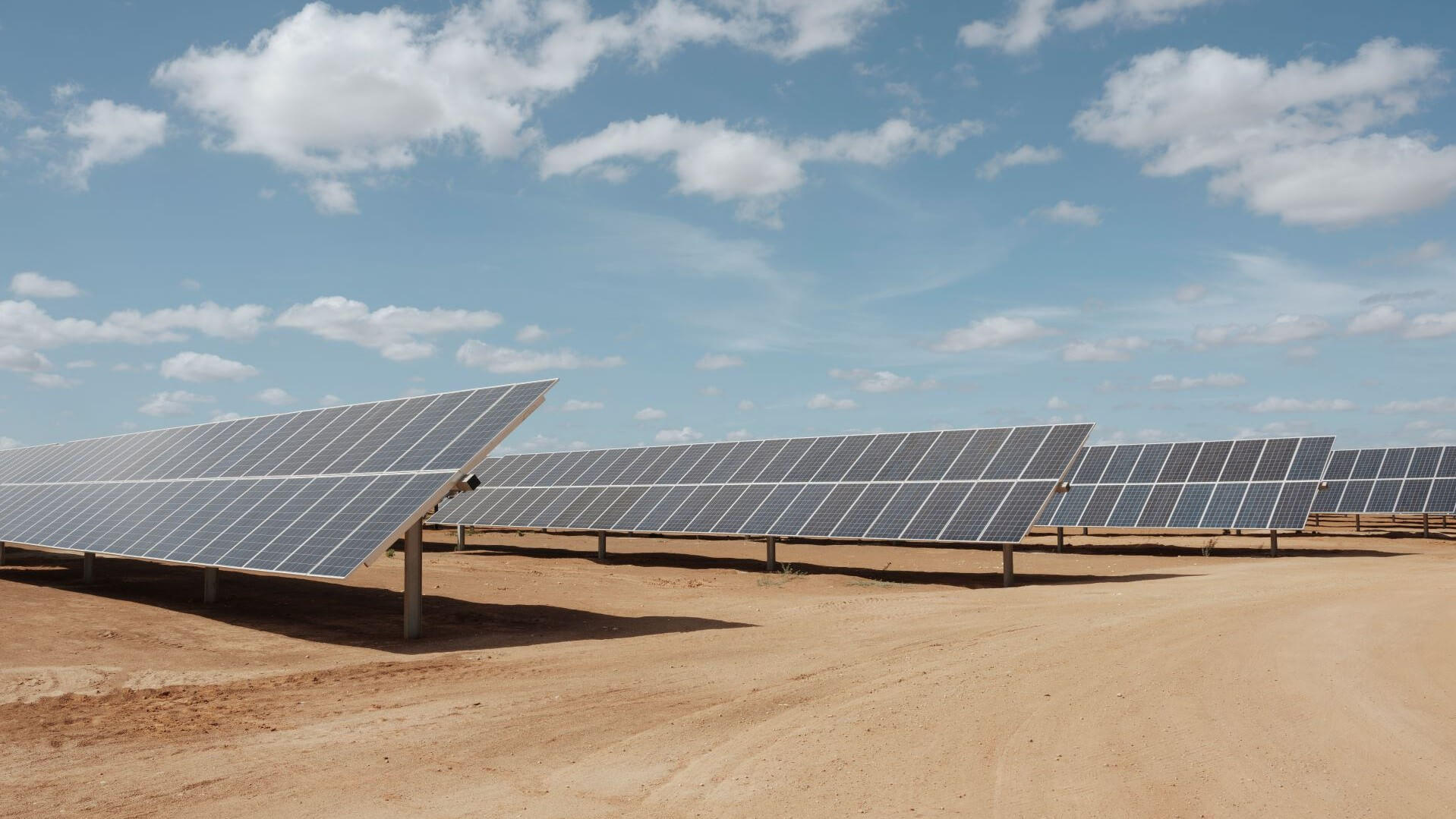 Rows of solar panels on site in Brazil