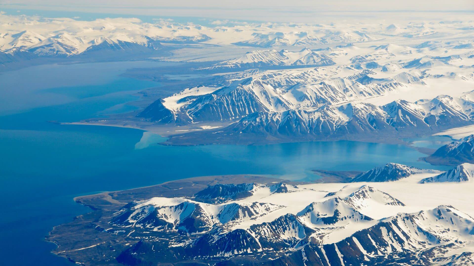 Aerial view of Greenland landscape