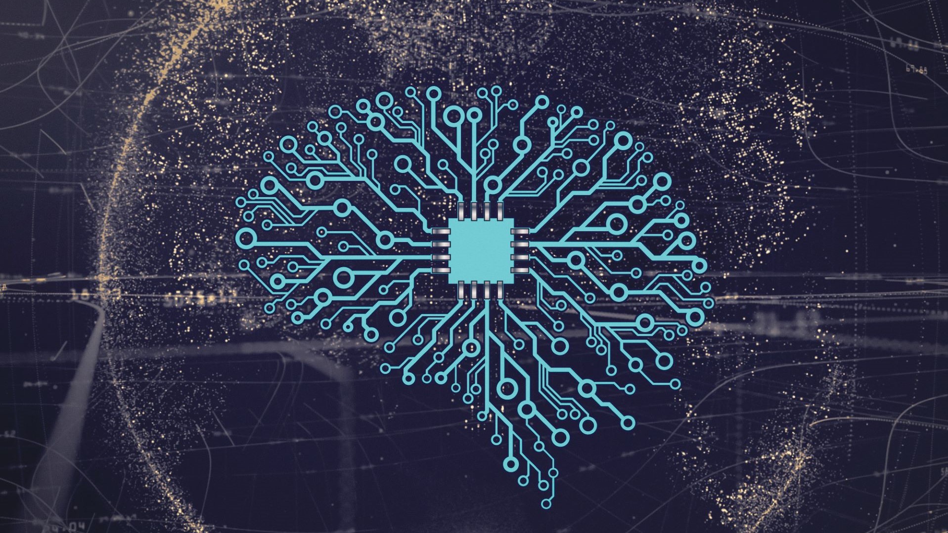 Graphic depicting circuit board connections in brain