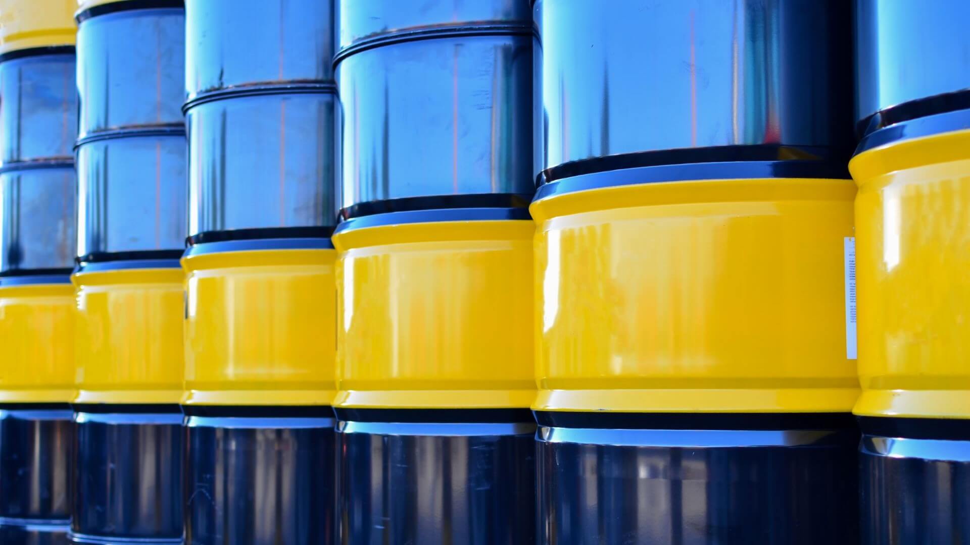 Oil barrels stacked up
