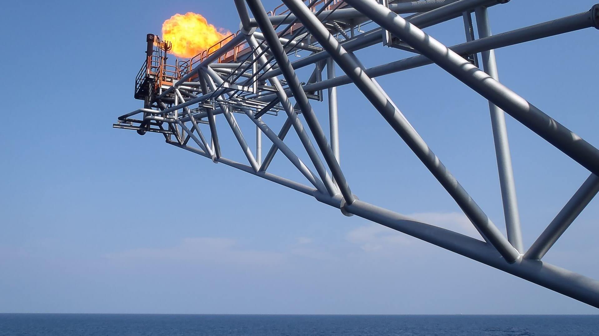 Gas flare from offshore platform