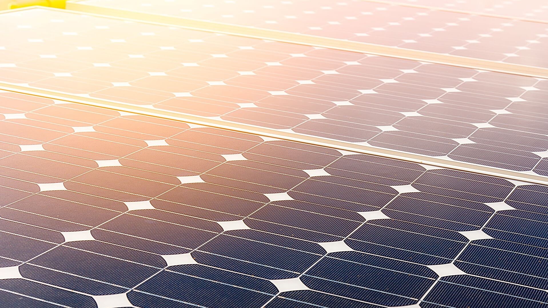 Close up of solar PV panel