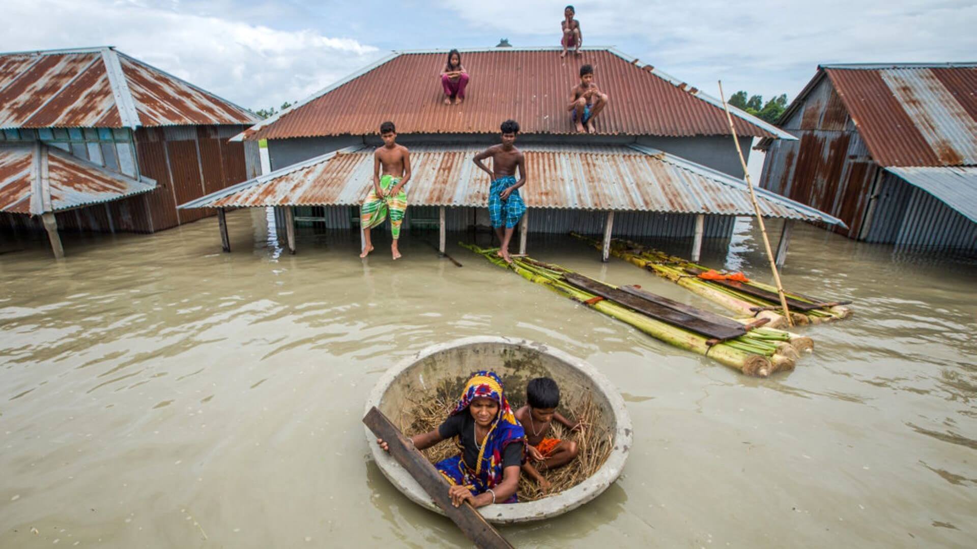 Flooded village