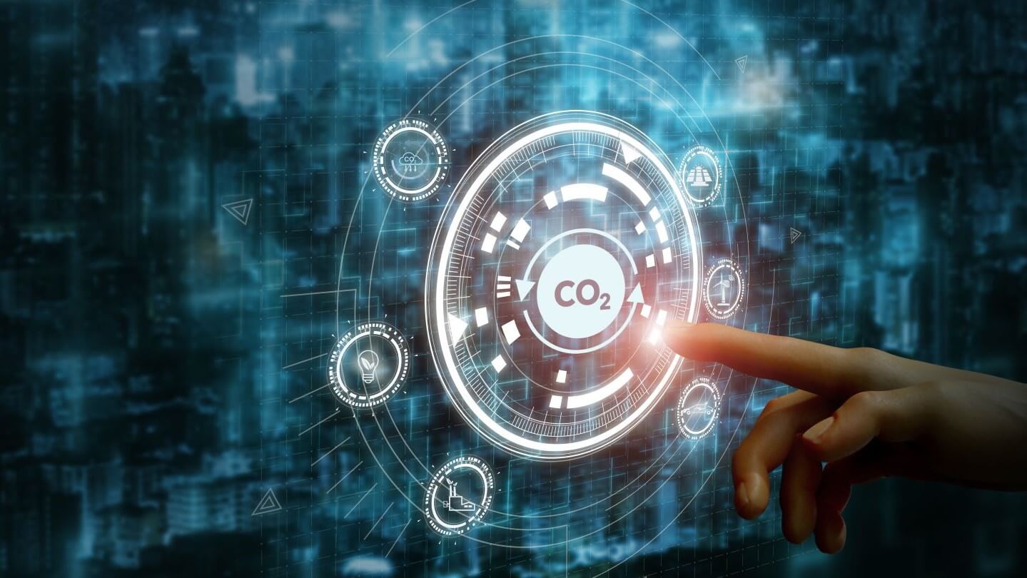 Person pressing CO2 button on a dial