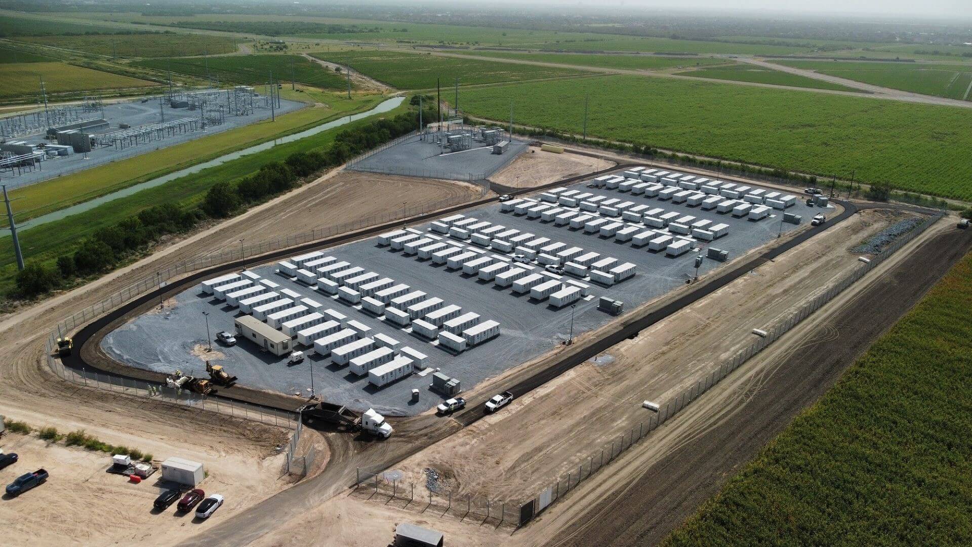 Aerial overview of energy storage battery plant