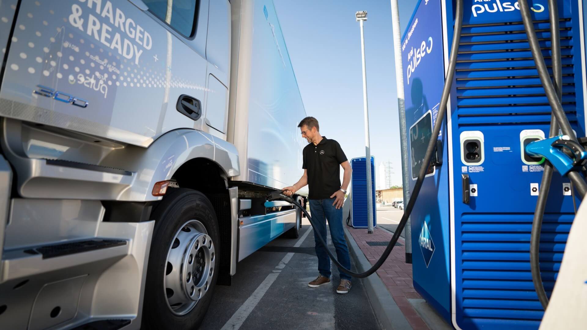 Man refuelling HGV
