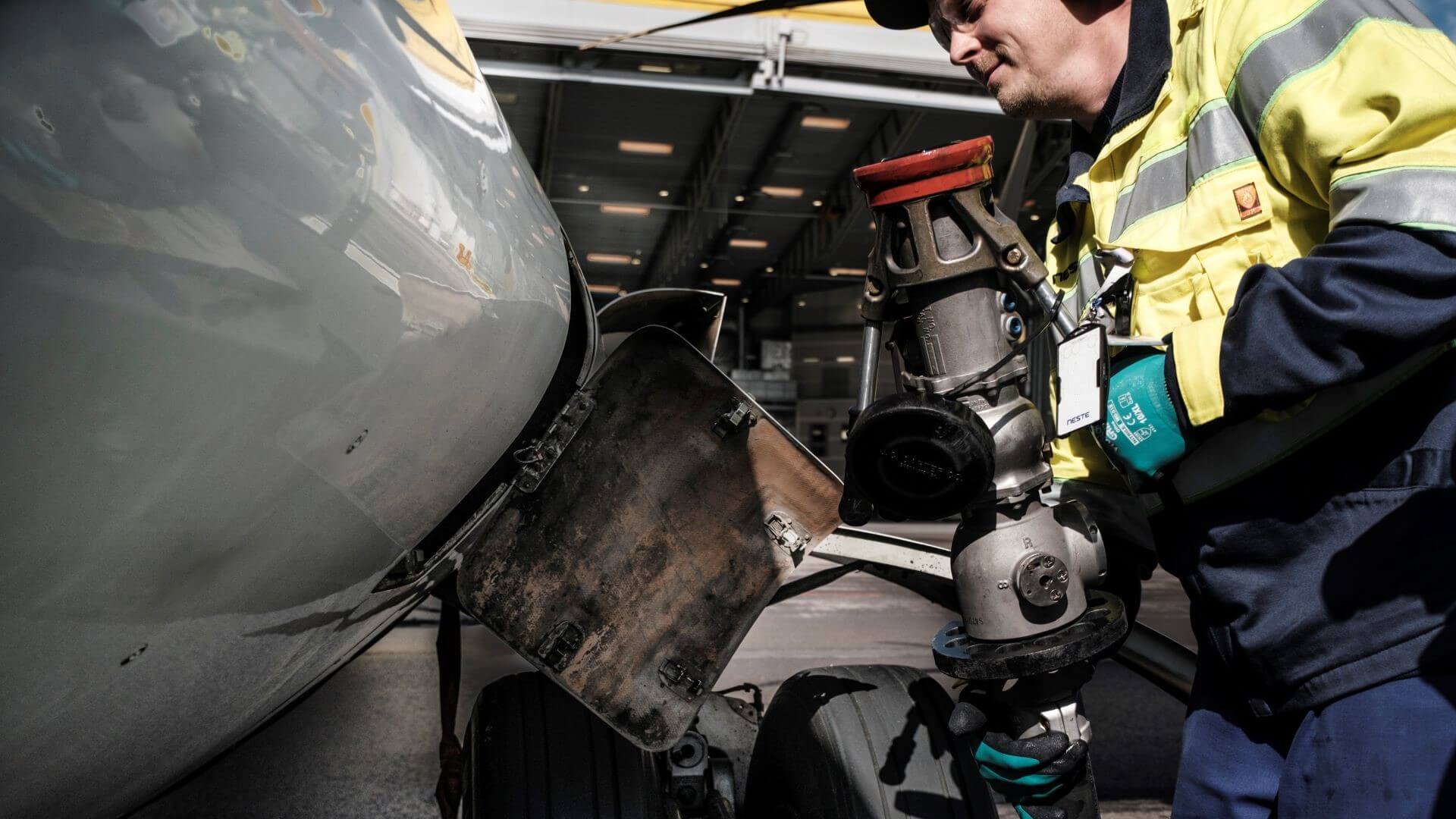 Plane being refuelled 