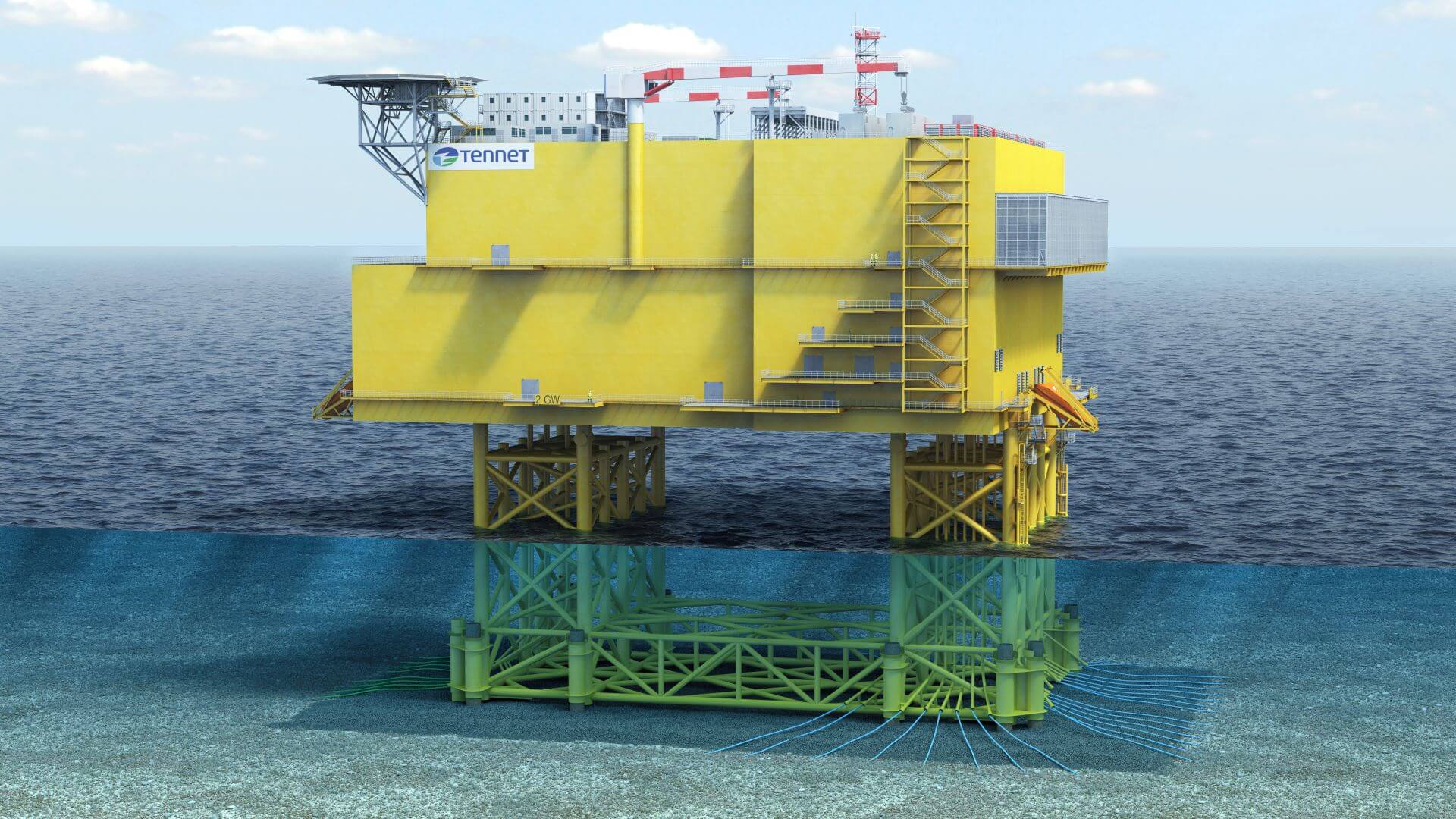 Artist's graphic of offshore power converter system