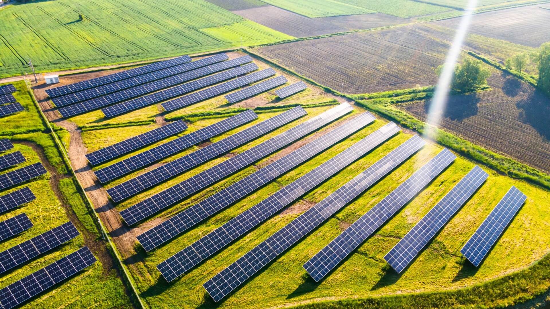 Aerial view of solar farm
