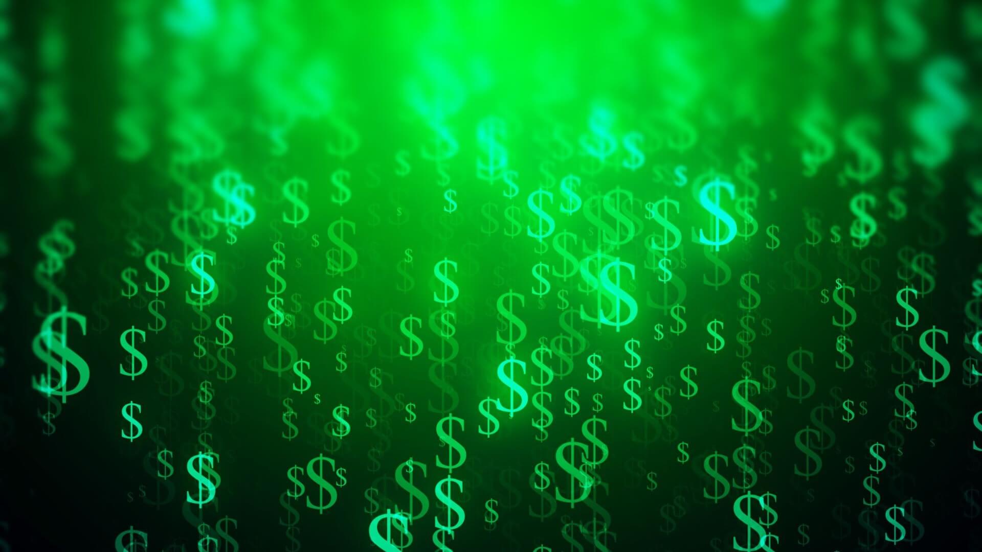 Graphic of green dollar signs 