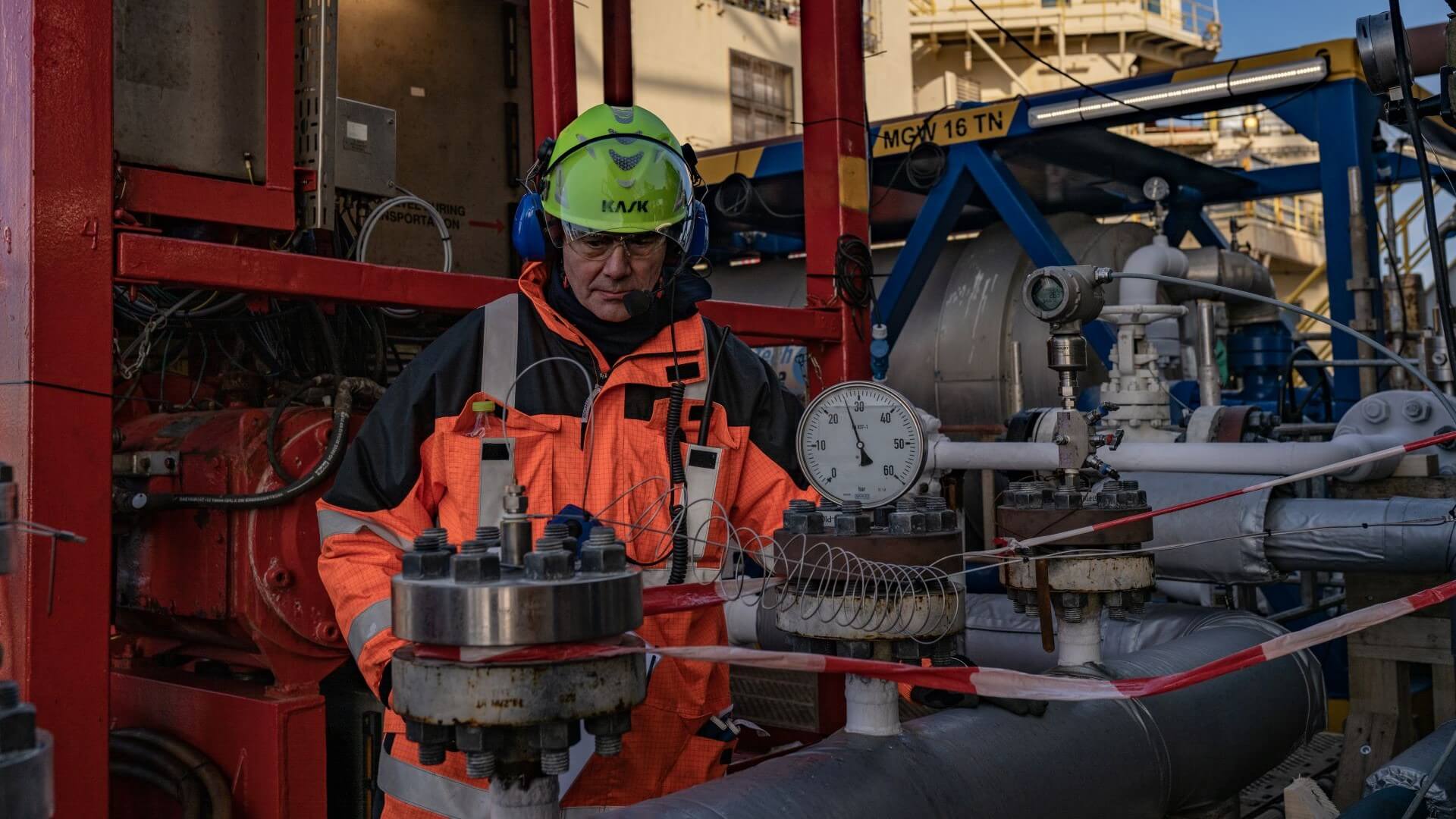 Engineer and equipment on site