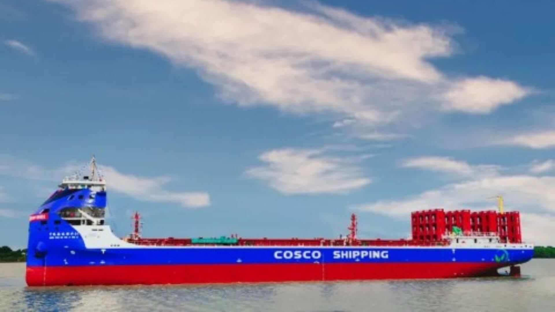 Cosco Shipping’s new electric vessel on the water