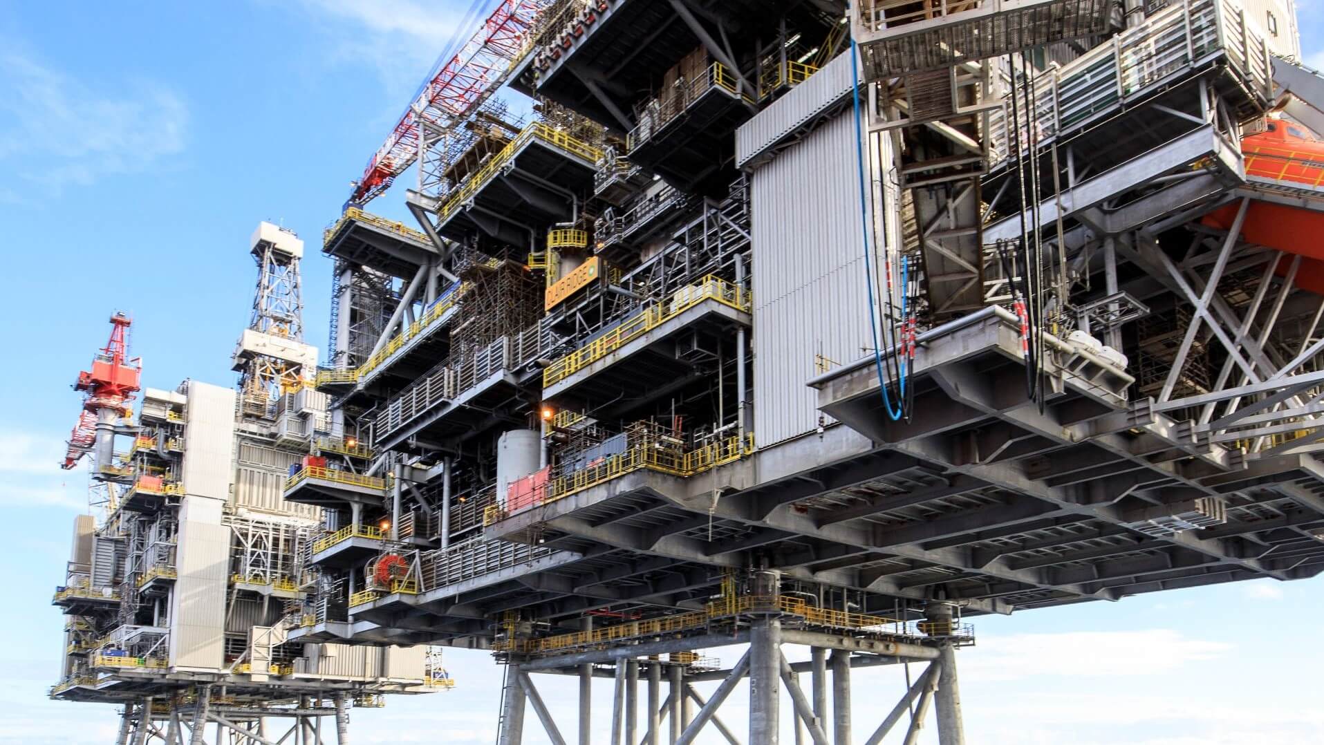 Close up of offshore platform