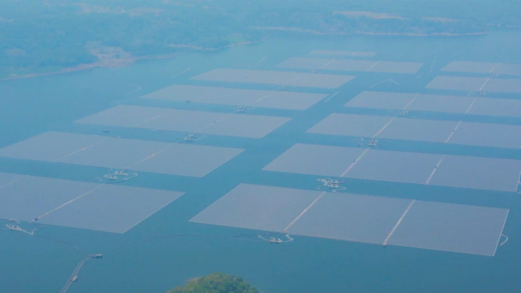 Aerial view of Indonesia’s Cirata floating solar project