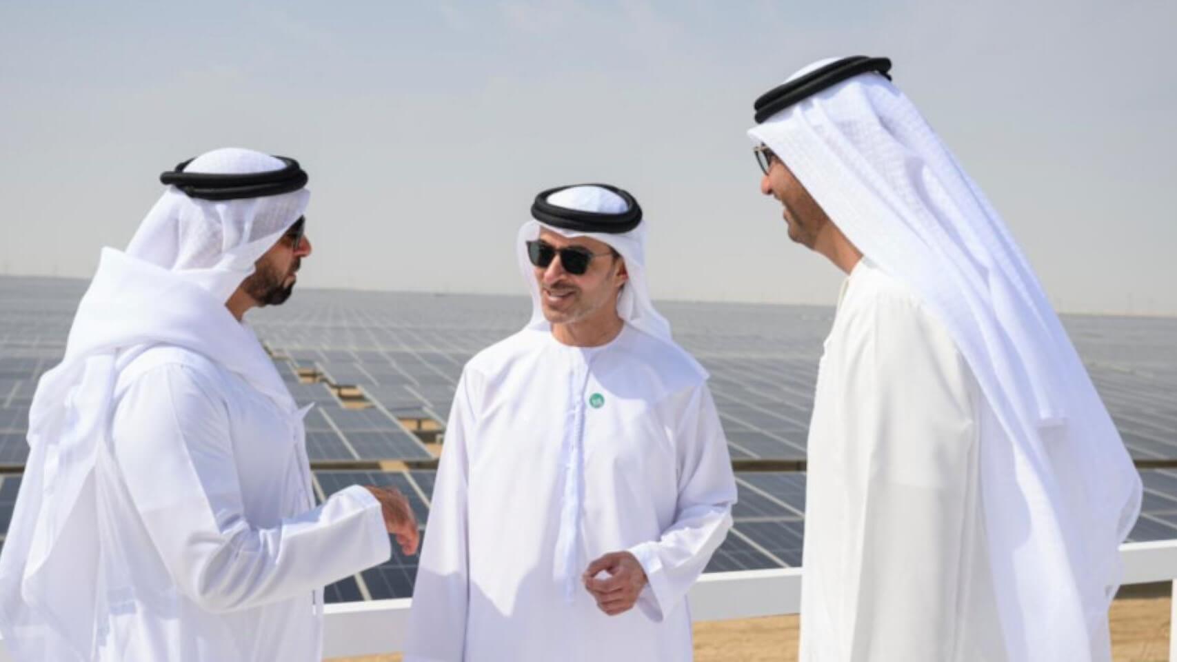 Masdar officials at the Al Dhafra solar project